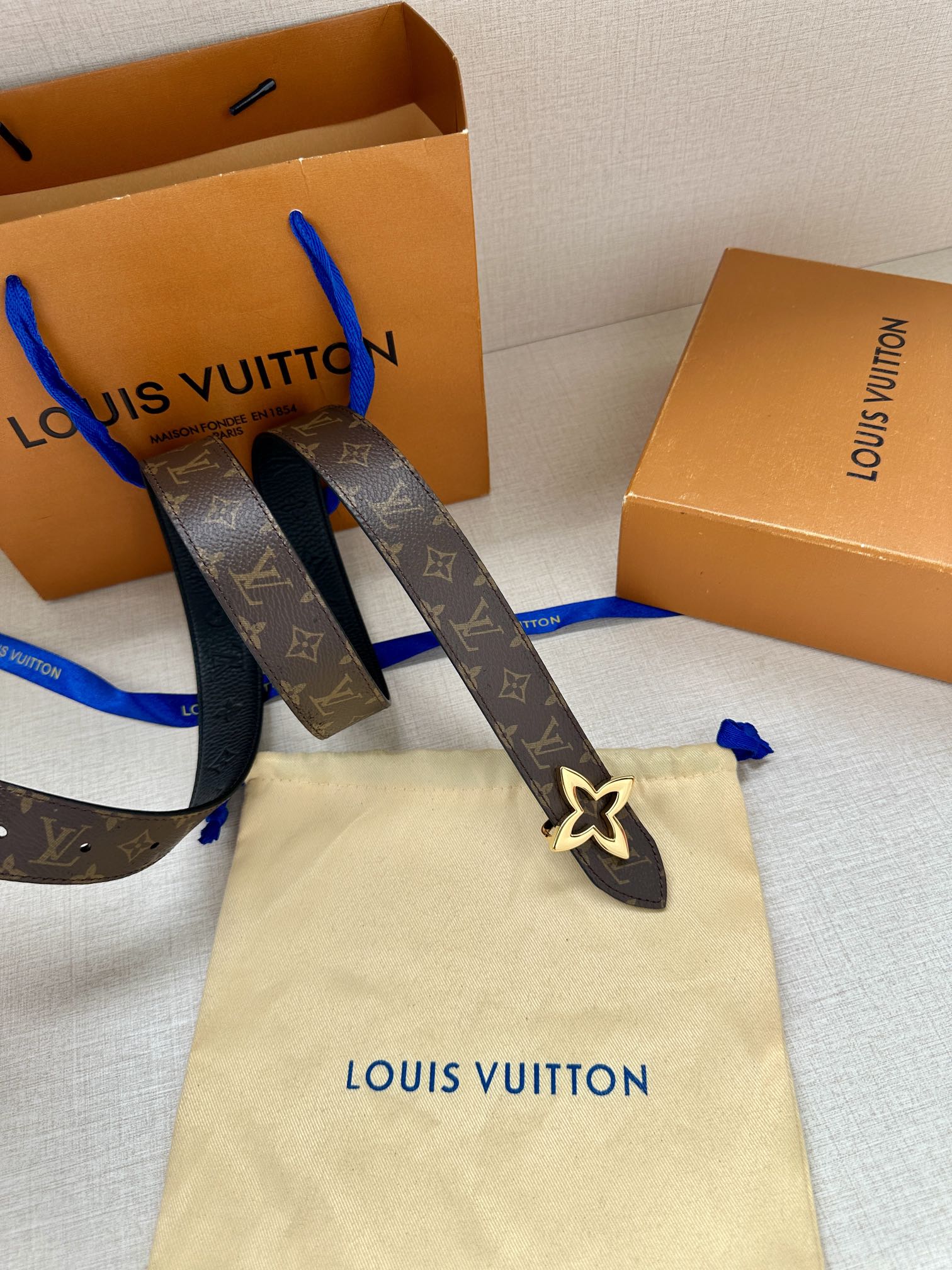 Louis Vuitton Female Basic Belt Cow Leather M-l