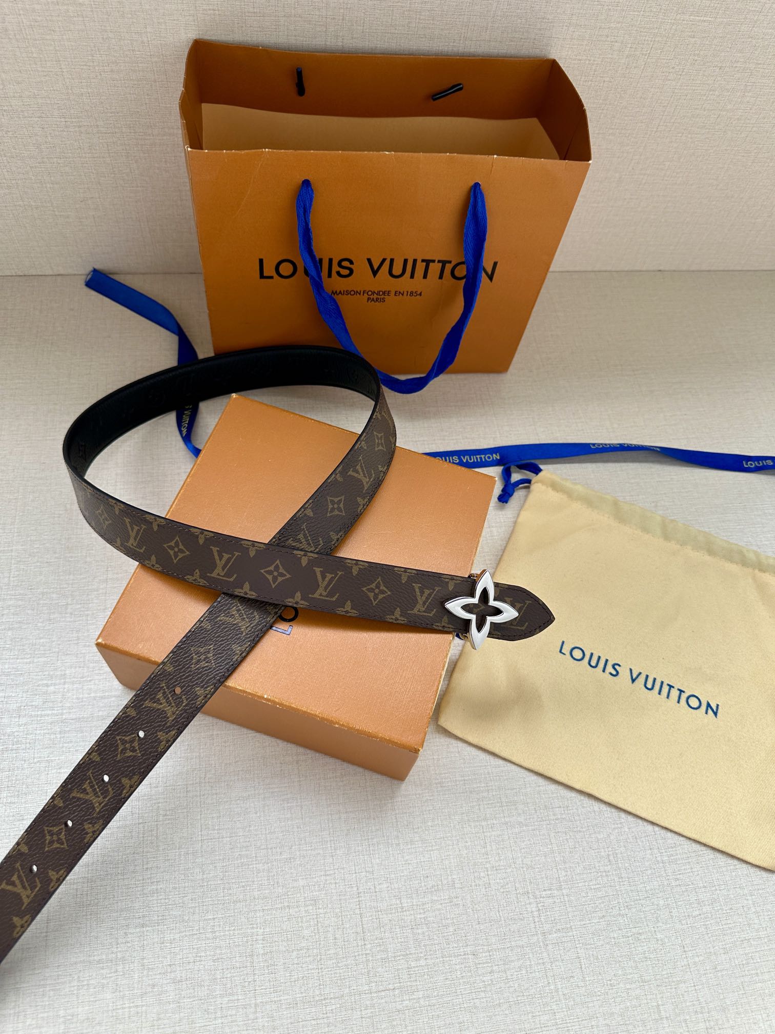 Louis Vuitton Female Basic Belt Cow Leather M-l