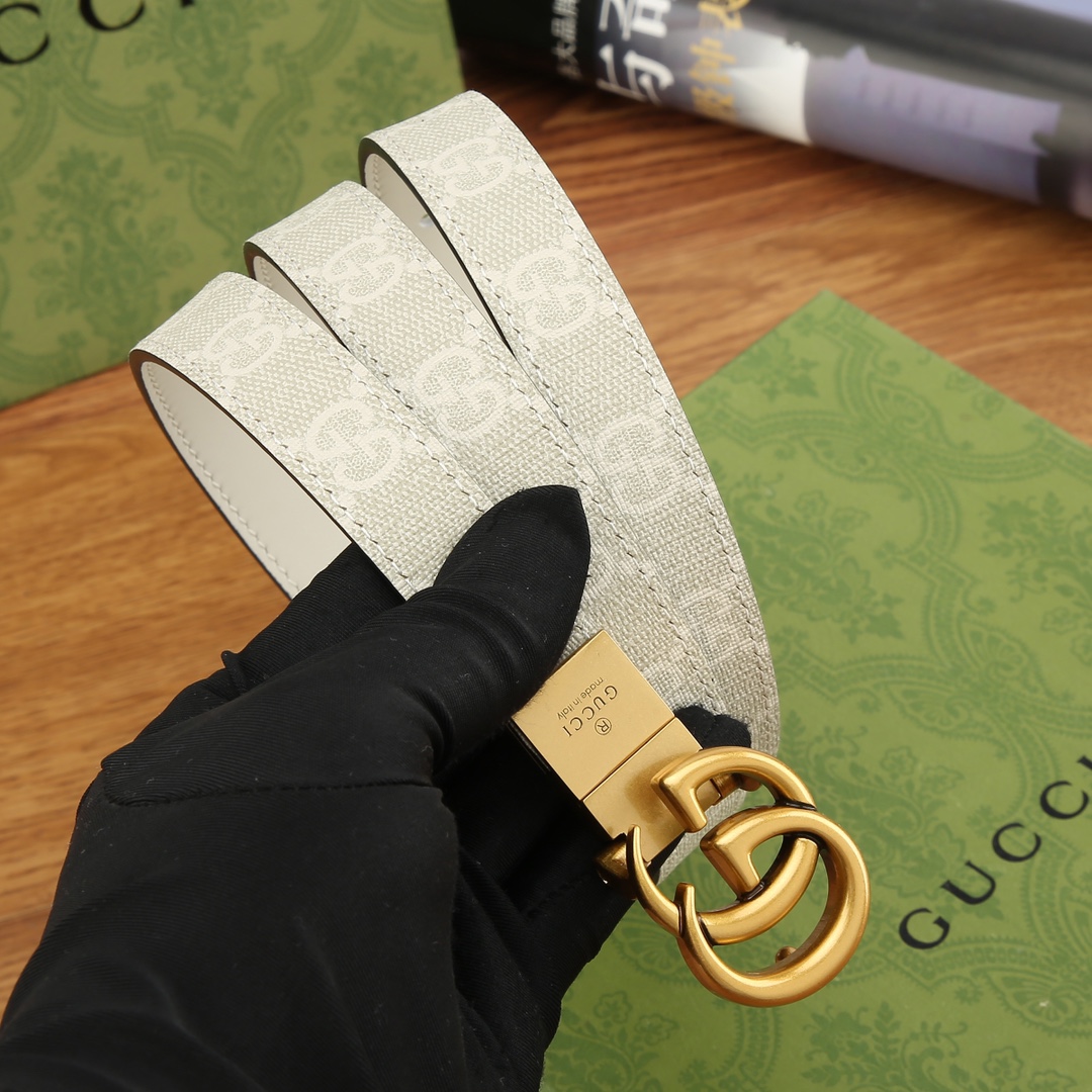 Gucci Female Basic Belt Canvas Beige S-m