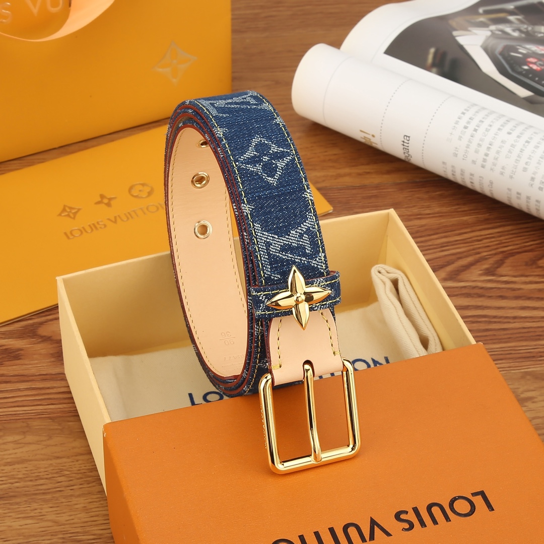 Louis Vuitton Female Basic Belt Cow Leather M-l