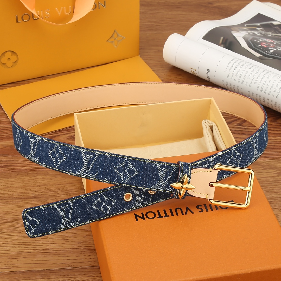 Louis Vuitton Female Basic Belt Cow Leather M-l