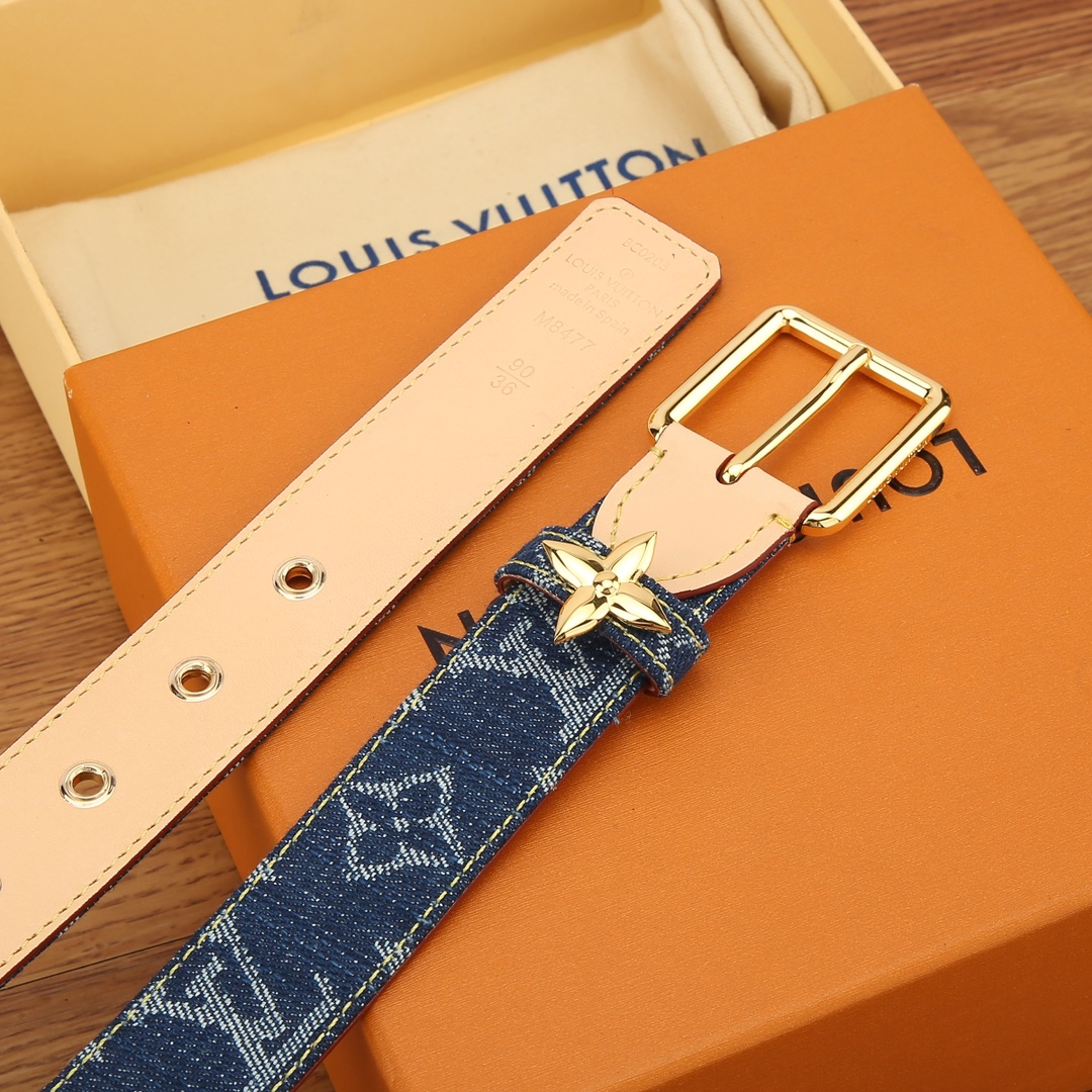 Louis Vuitton Female Basic Belt Cow Leather M-l