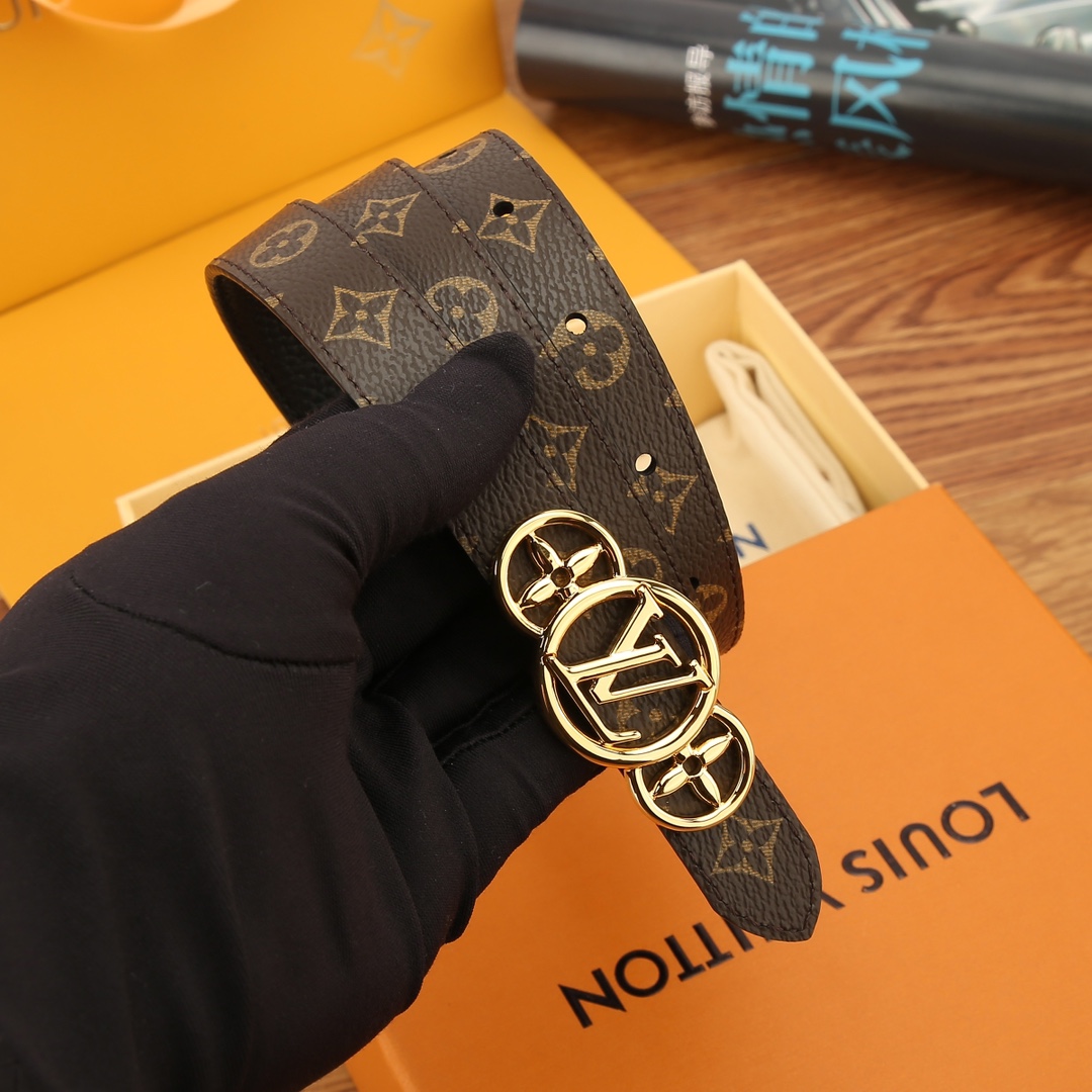 Louis Vuitton Female Basic Belt Cow Leather M-l