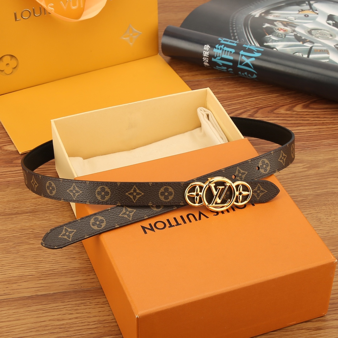 Louis Vuitton Female Basic Belt Cow Leather M-l