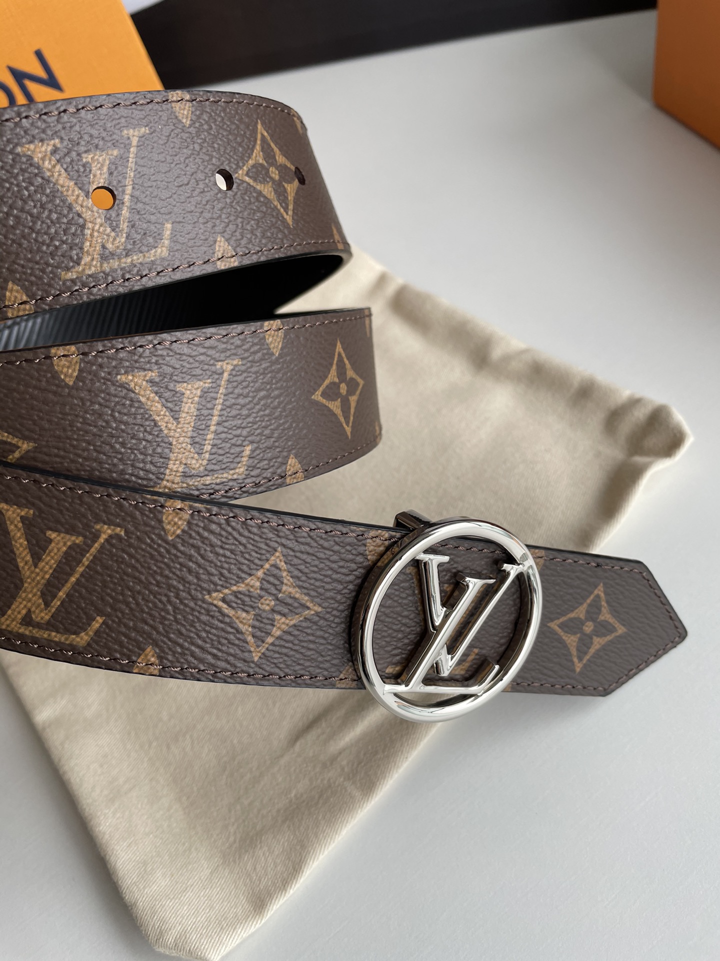 Louis Vuitton Female Basic Belt Cow Leather Gold L