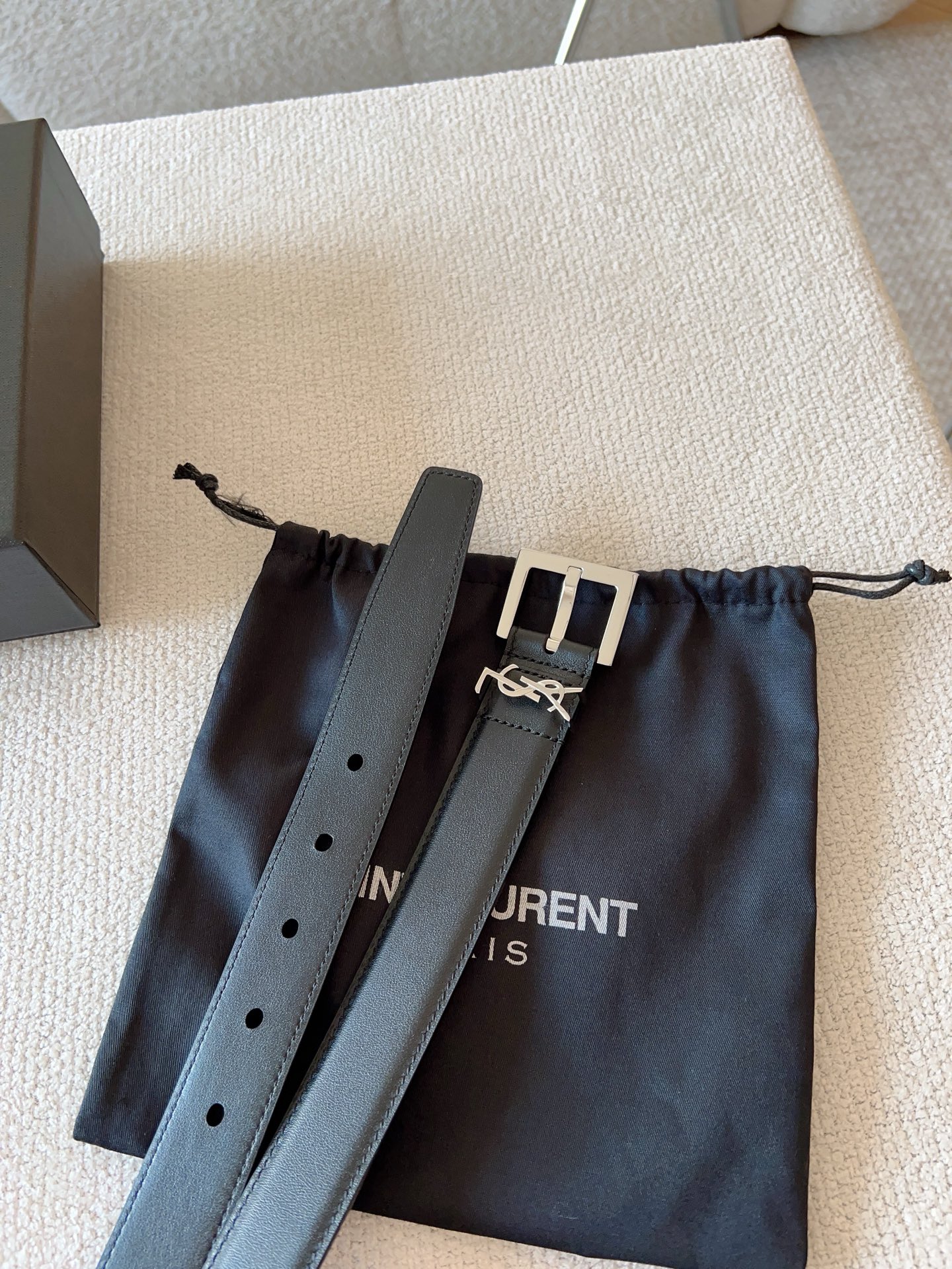 Saint Laurent Female Basic Belt Cow Leather S