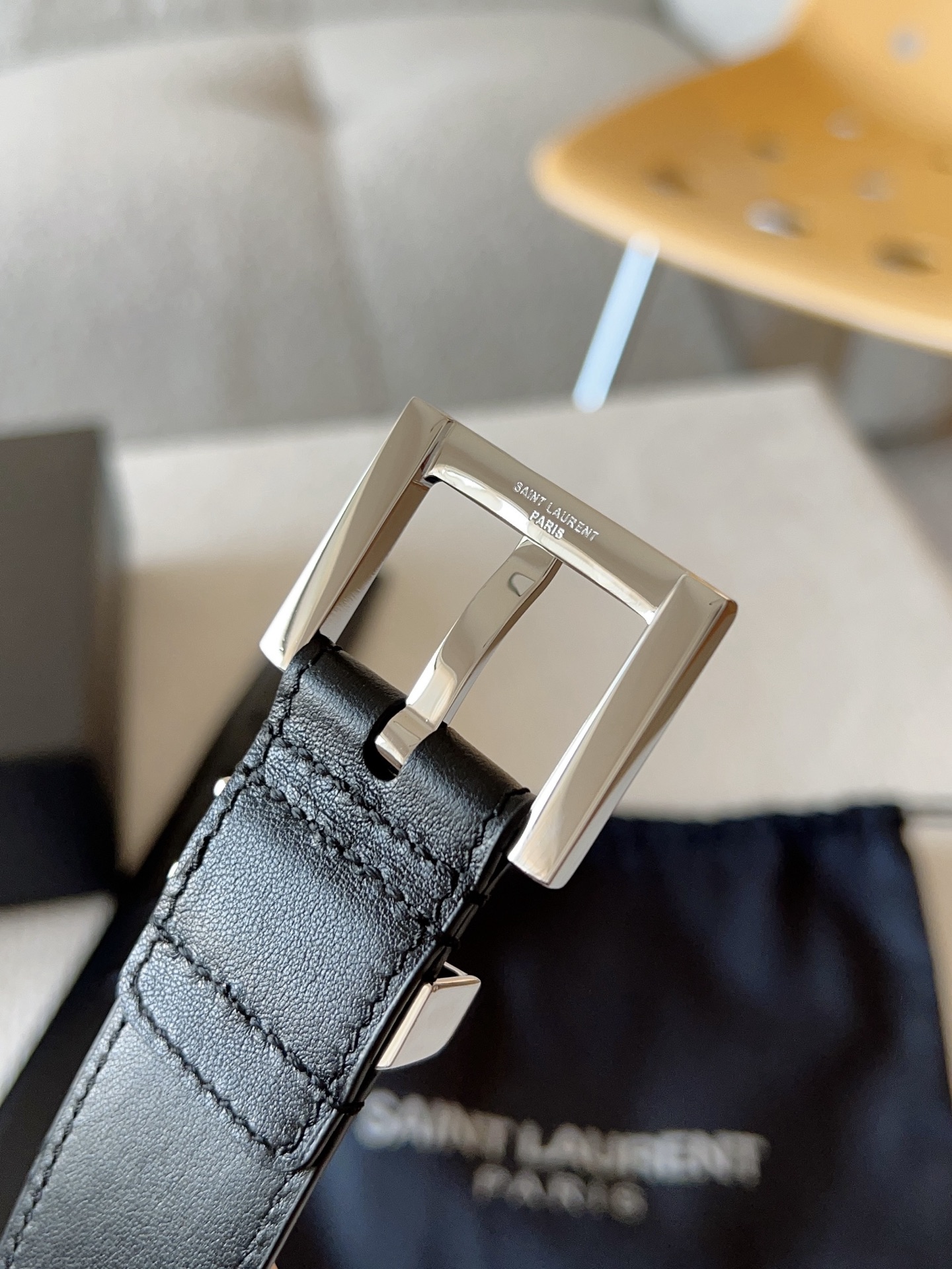 Saint Laurent Female Basic Belt Cow Leather S