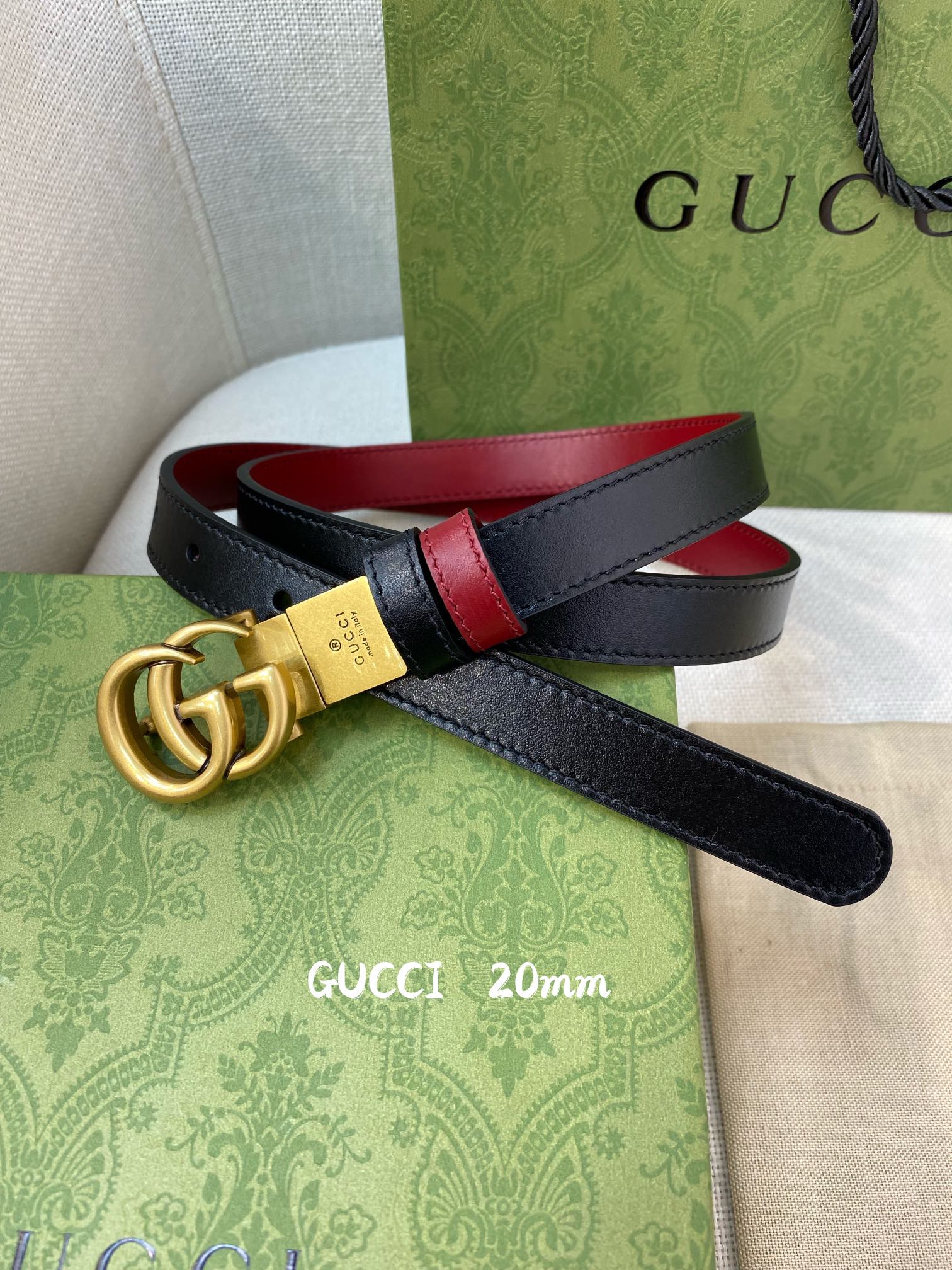 Gucci Female Basic Belt Cow Leather 20mm