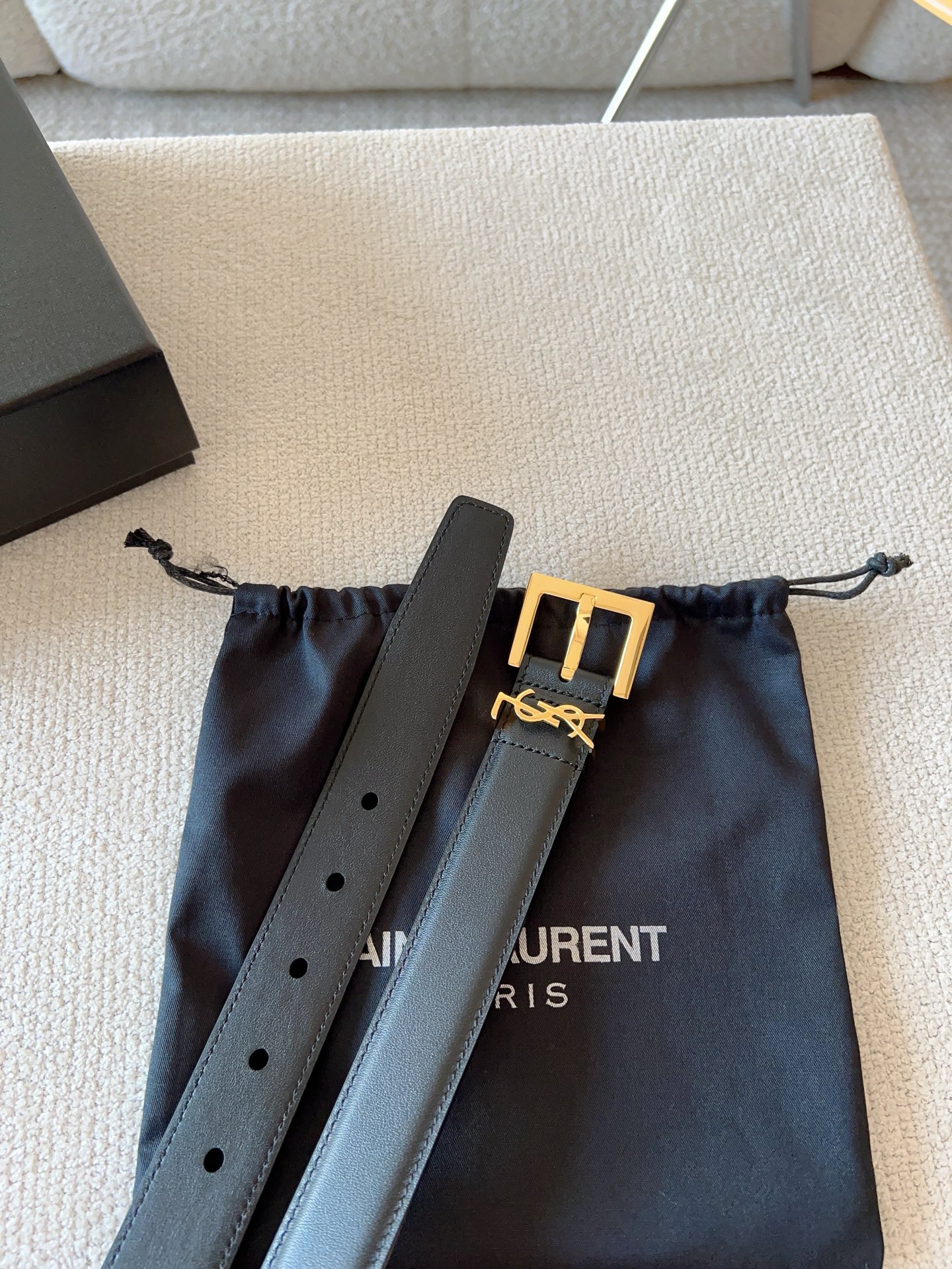 Saint Laurent Female Basic Belt Cow Leather S