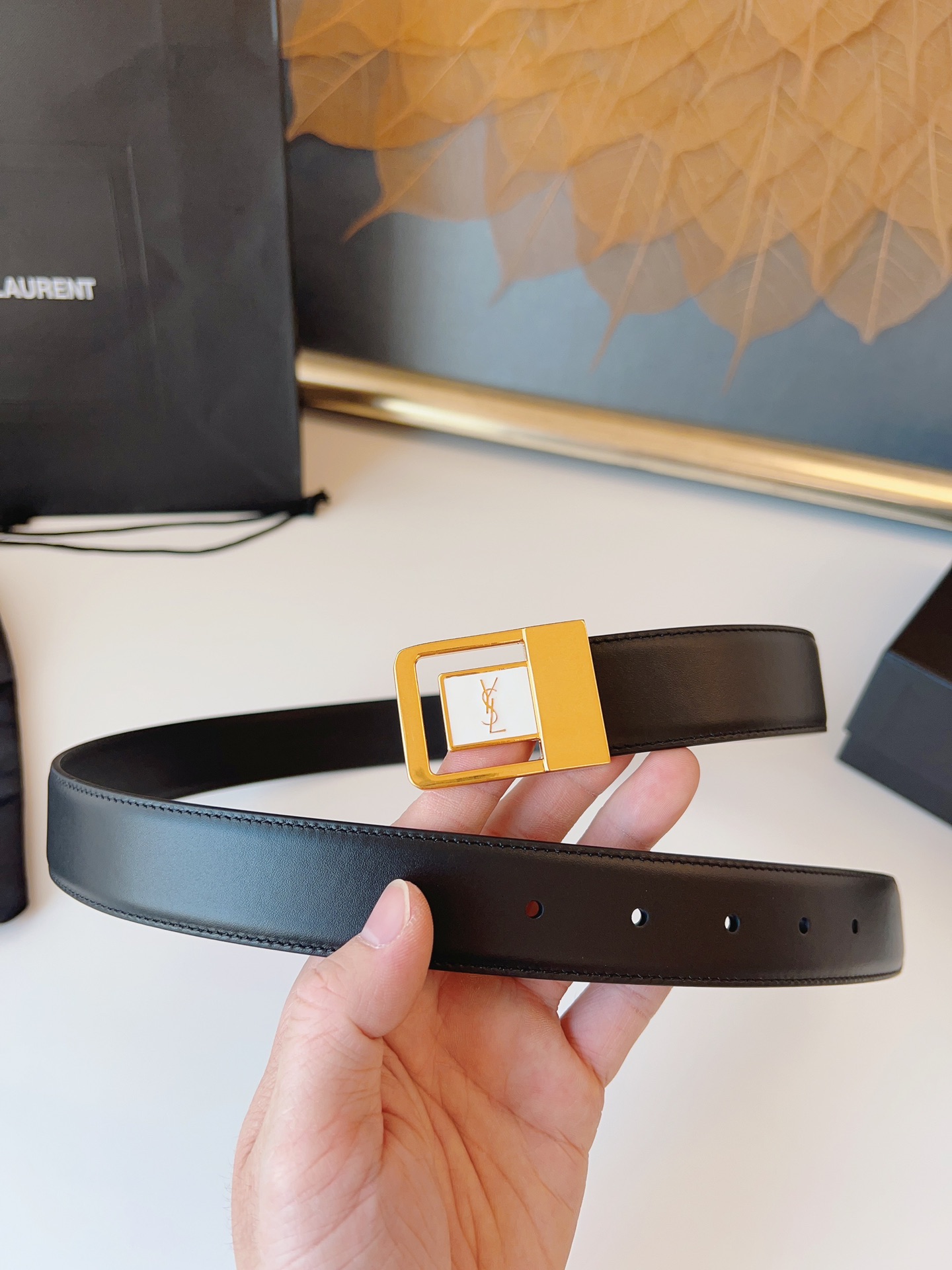 Saint Laurent Female Leather Belt S-m-l