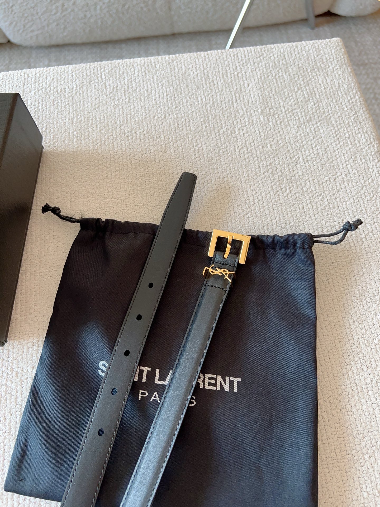 Saint Laurent Female Basic Belt Cow Leather S