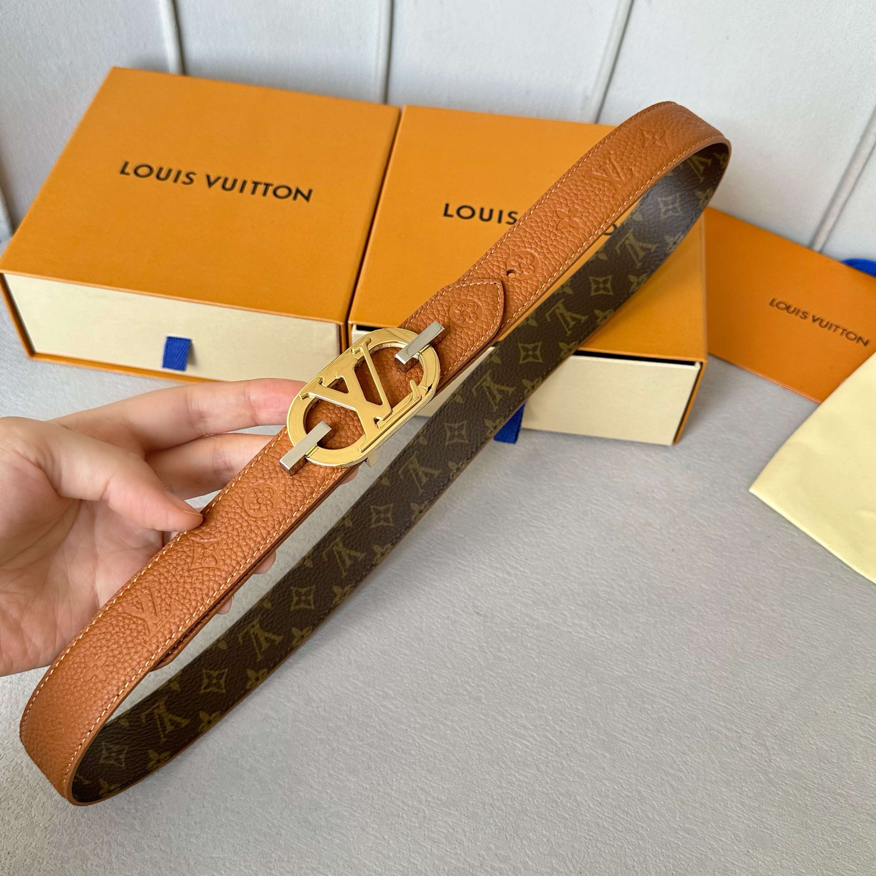 Louis Vuitton Female Basic Belt Cow Leather S-l