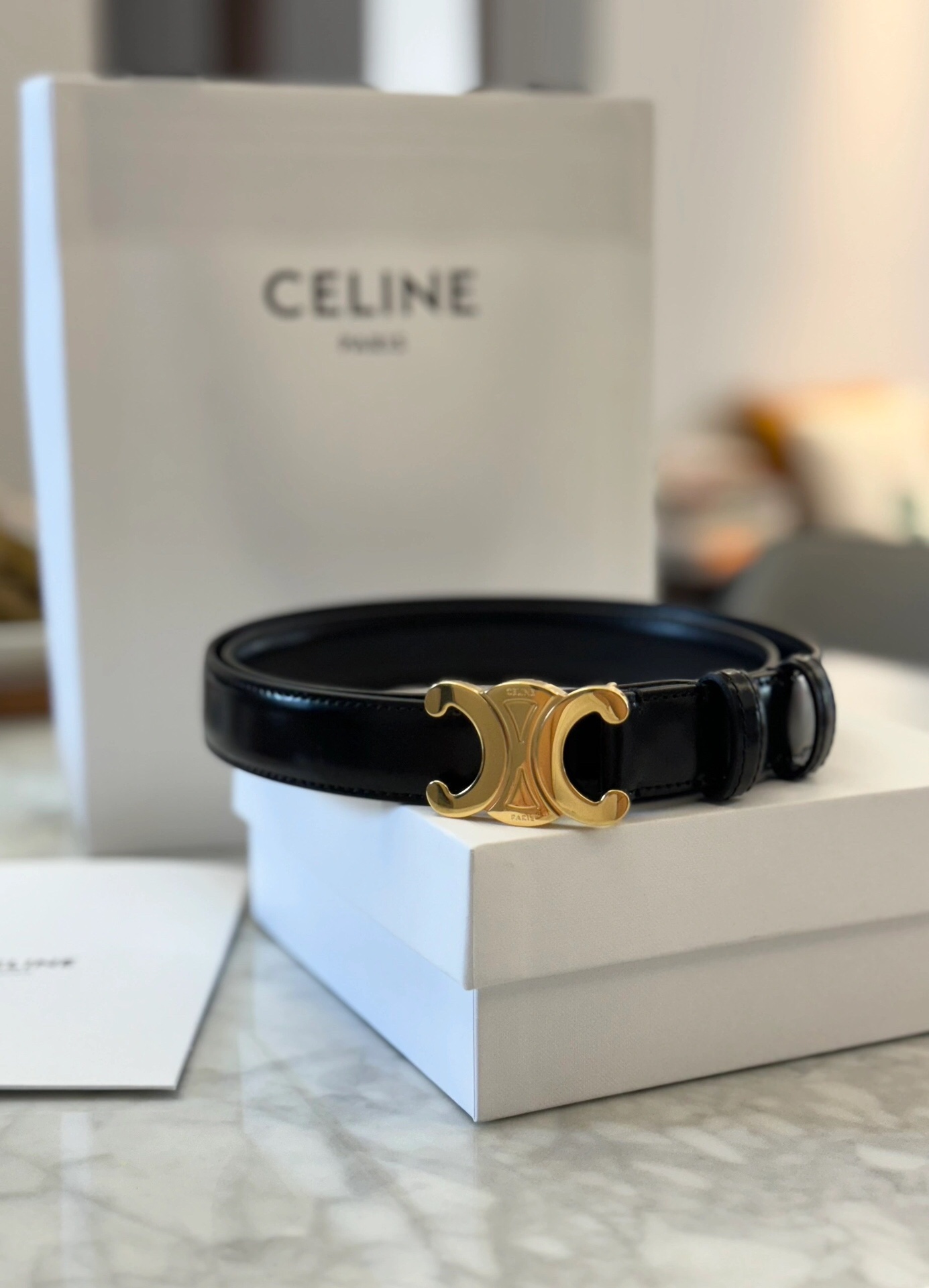 Celine Female Leather Belt Cow Leather M-l
