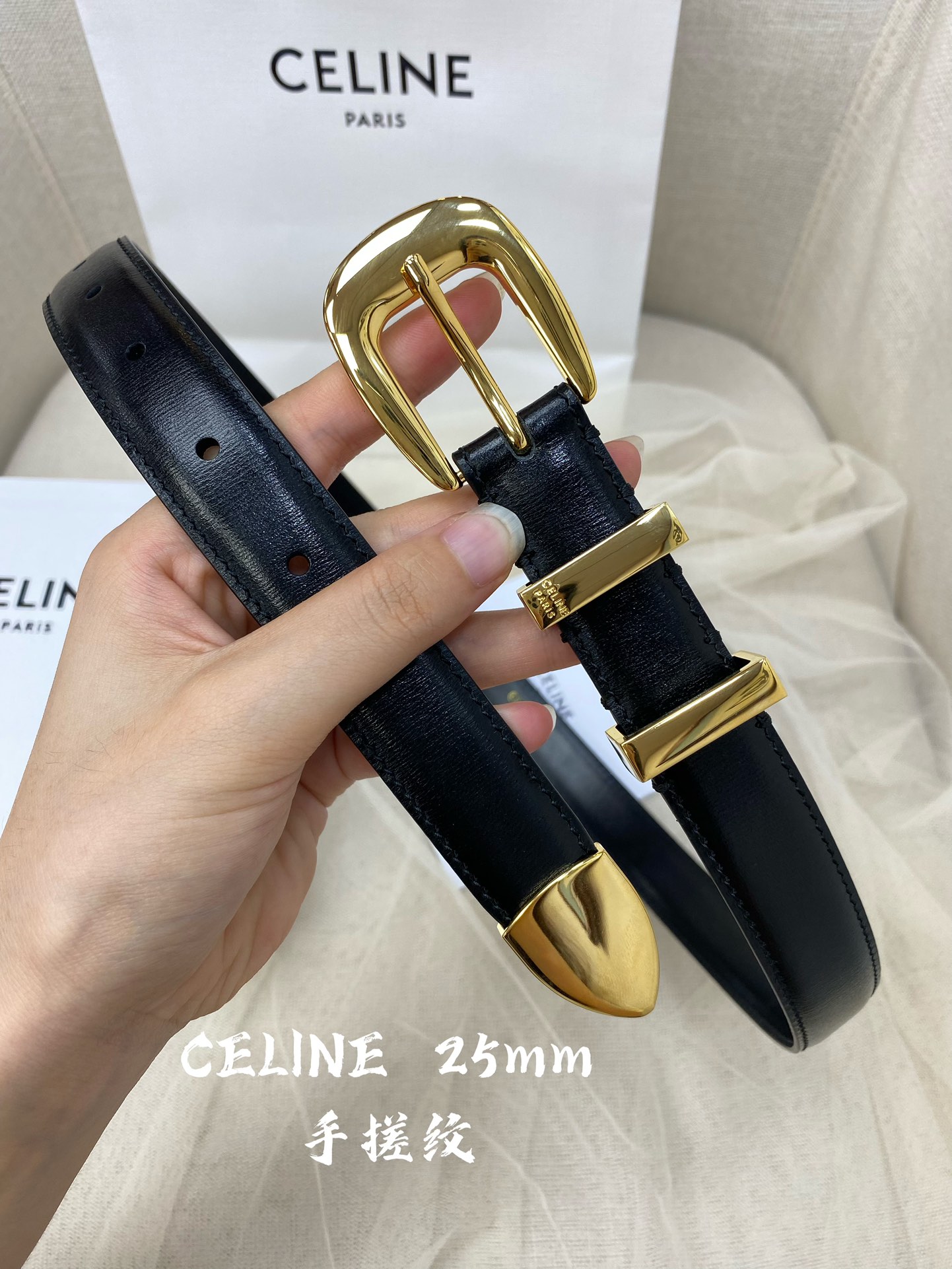 Celine Female Leather Belt Cow Leather M-l