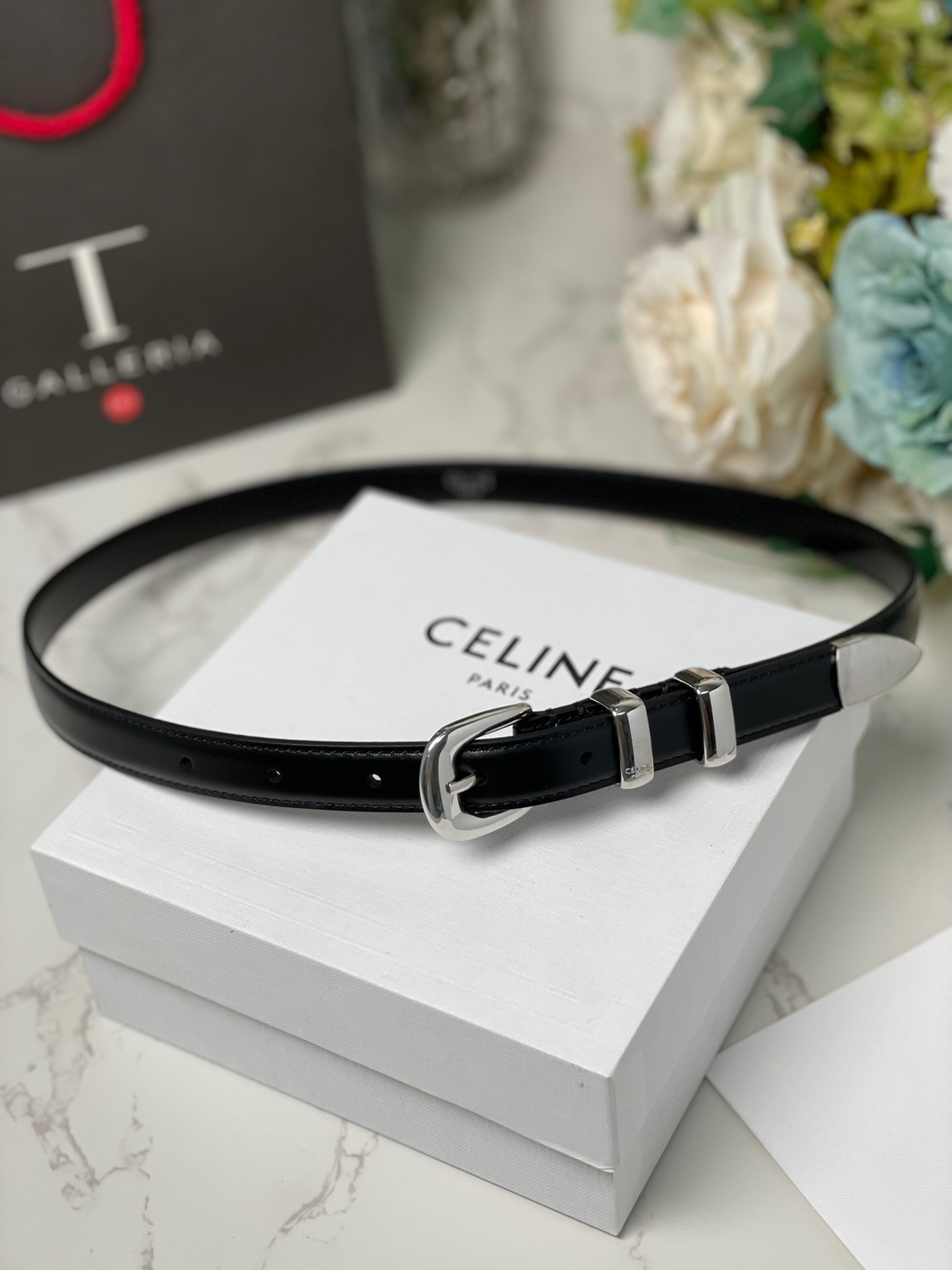 Celine Female Basic Belt Cow Leather Black S-l