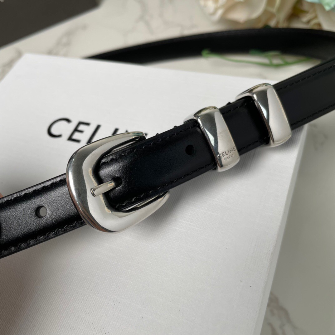 Celine Female Basic Belt Cow Leather Black S-l