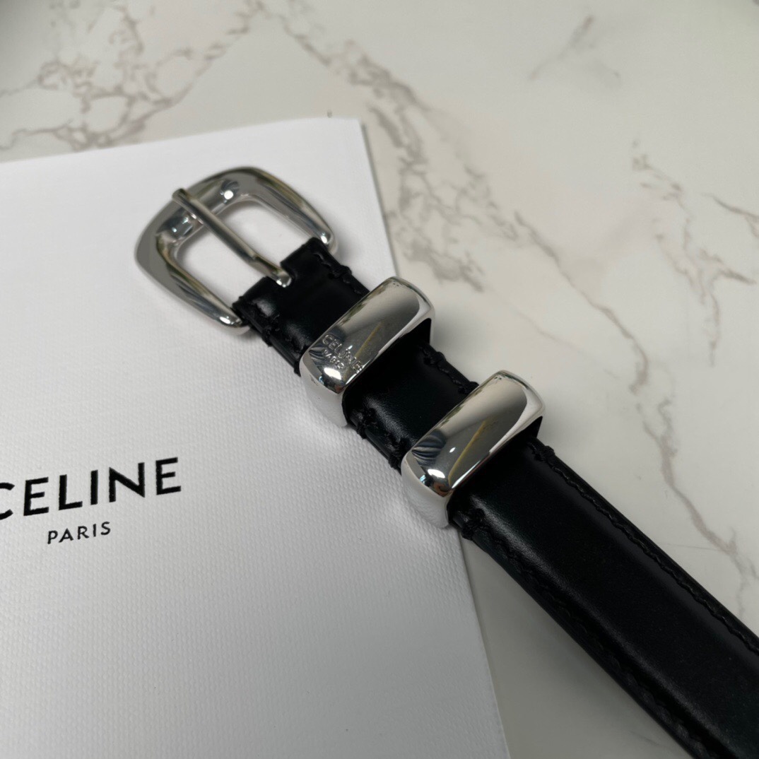 Celine Female Basic Belt Cow Leather Black S-l