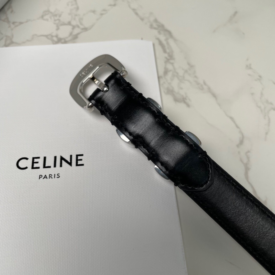 Celine Female Basic Belt Cow Leather Black S-l