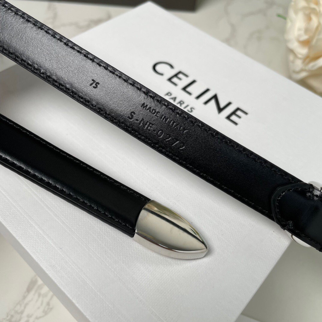 Celine Female Basic Belt Cow Leather Black S-l