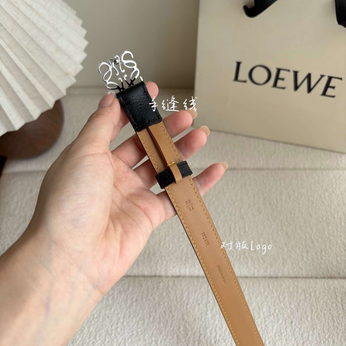 Female Leather Belt Cow Leather Black M-l
