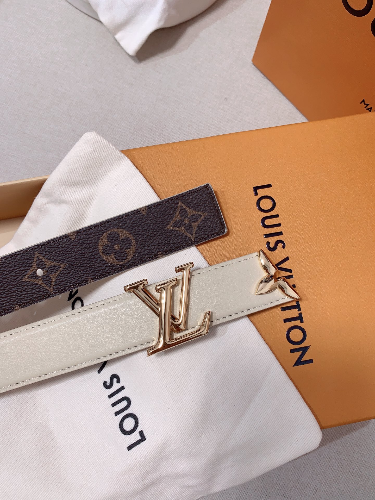 Female Leather Belt Cow Leather Gold M