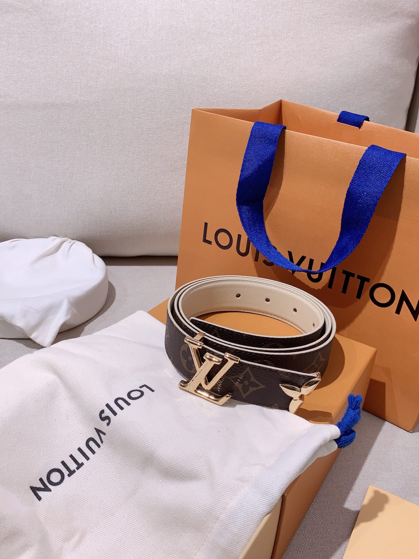 Female Leather Belt Cow Leather Gold M
