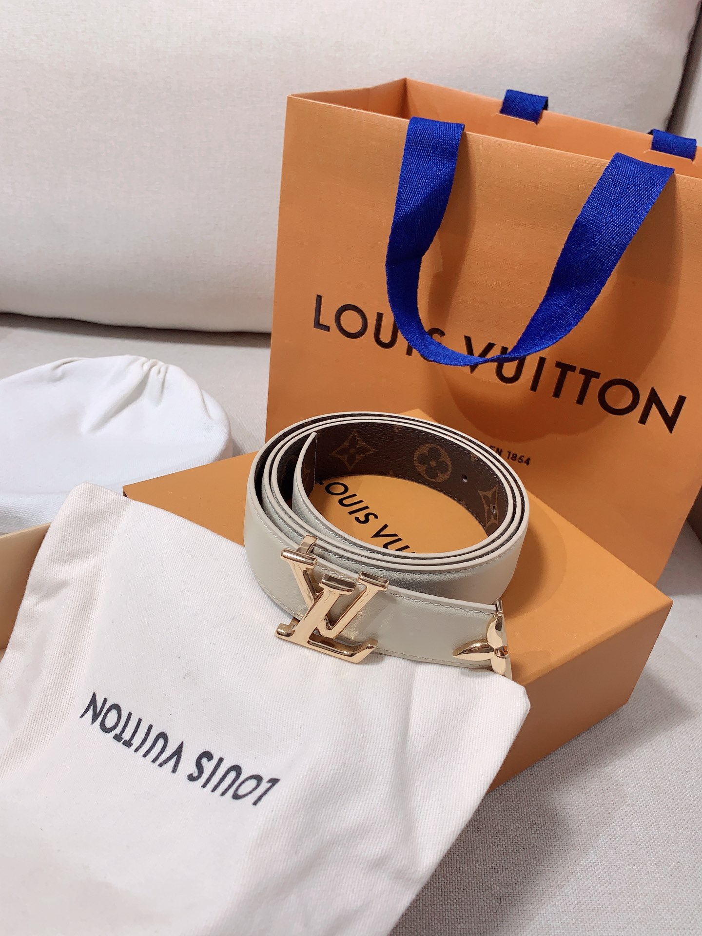 Female Leather Belt Cow Leather Gold M