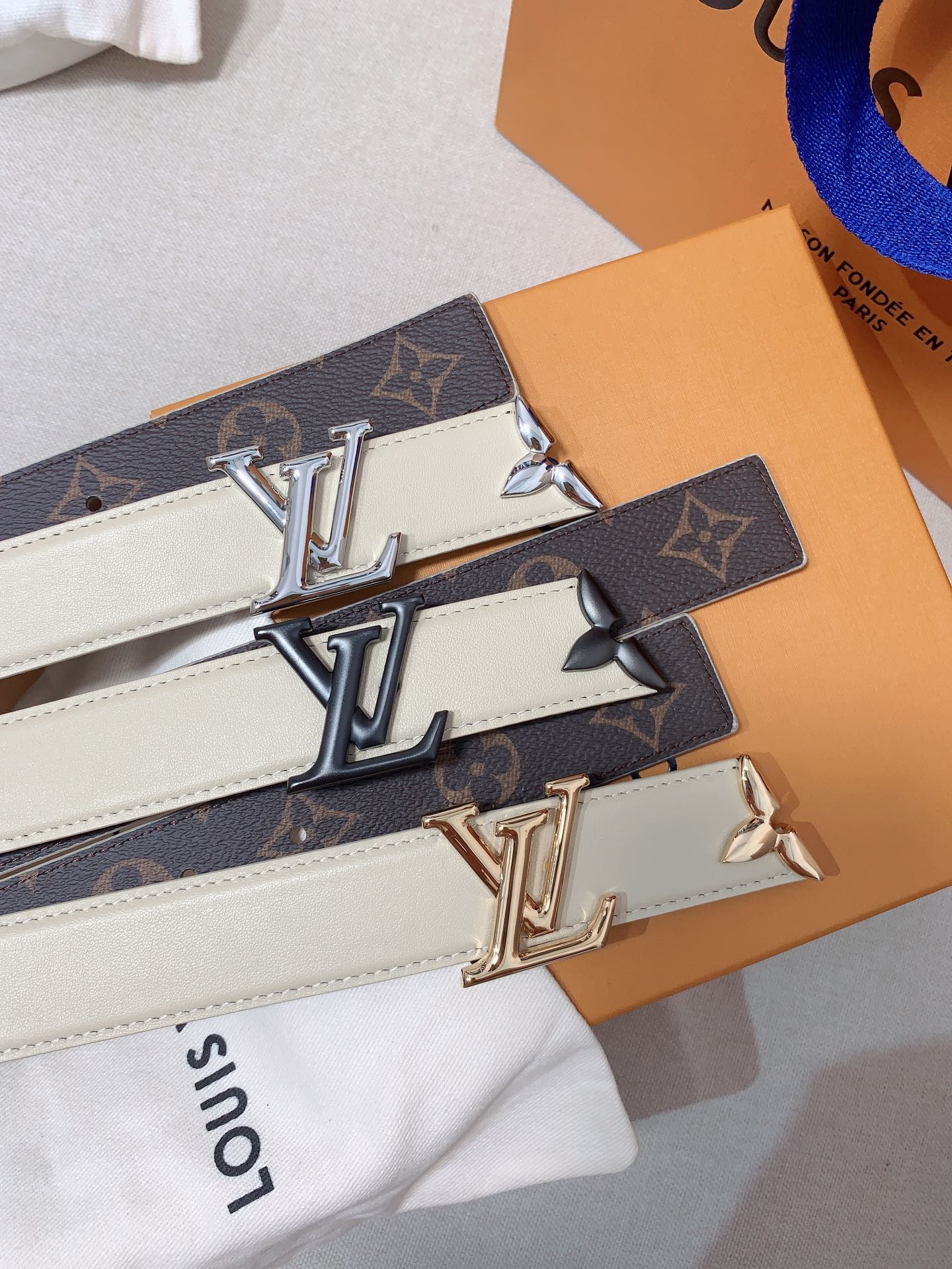 Female Leather Belt Cow Leather Gold M