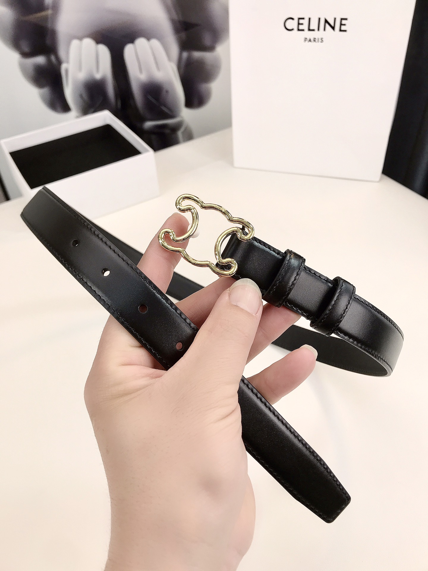 Celine Female Basic Belt Gold M-l