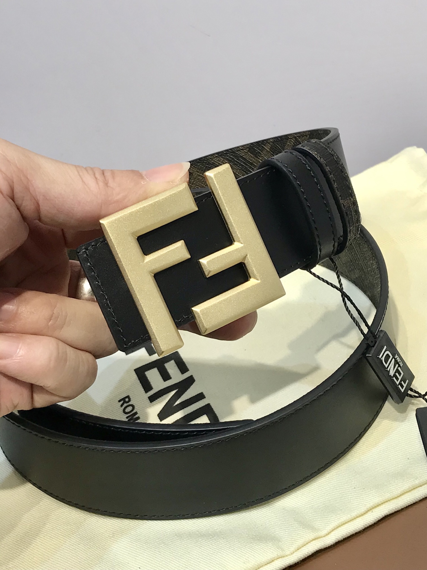 Fendi Leather Belt Cow Leather M