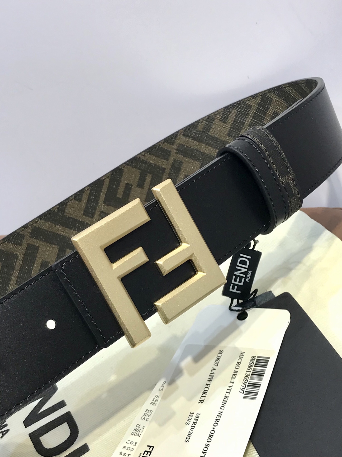 Fendi Leather Belt Cow Leather M