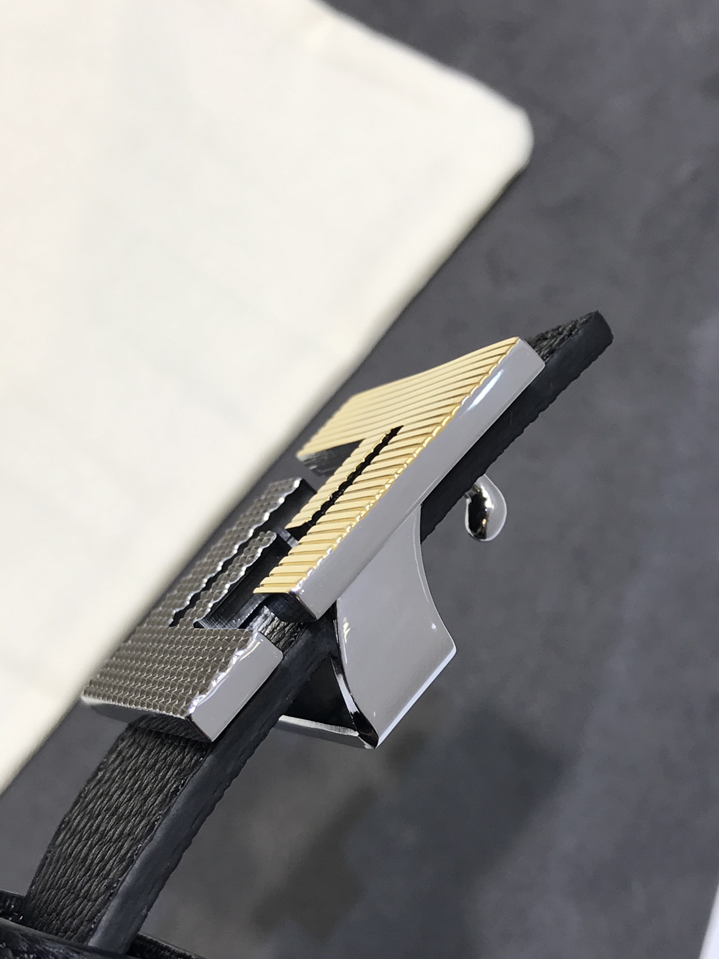 Fendi Leather Belt Cow Leather Black 35mm