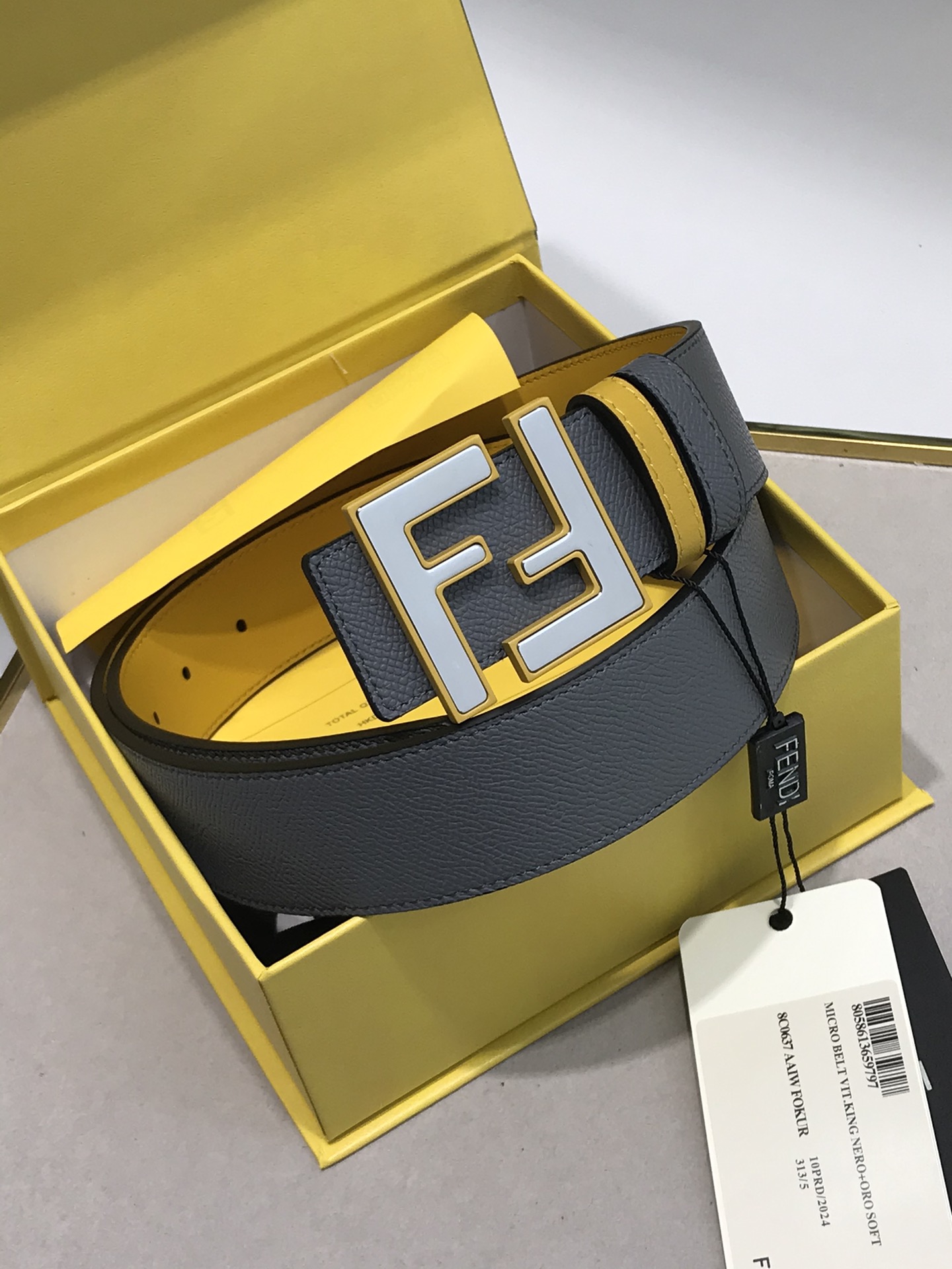 Fendi Leather Belt Cow Leather M