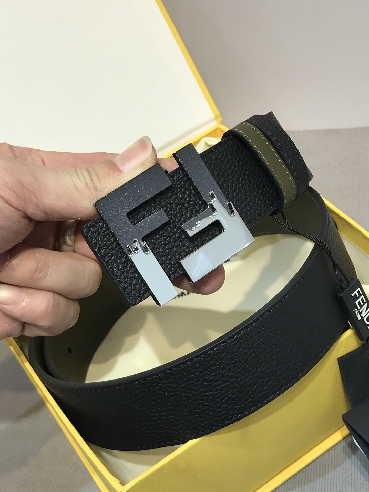 Fendi Leather Belt Cow Leather M
