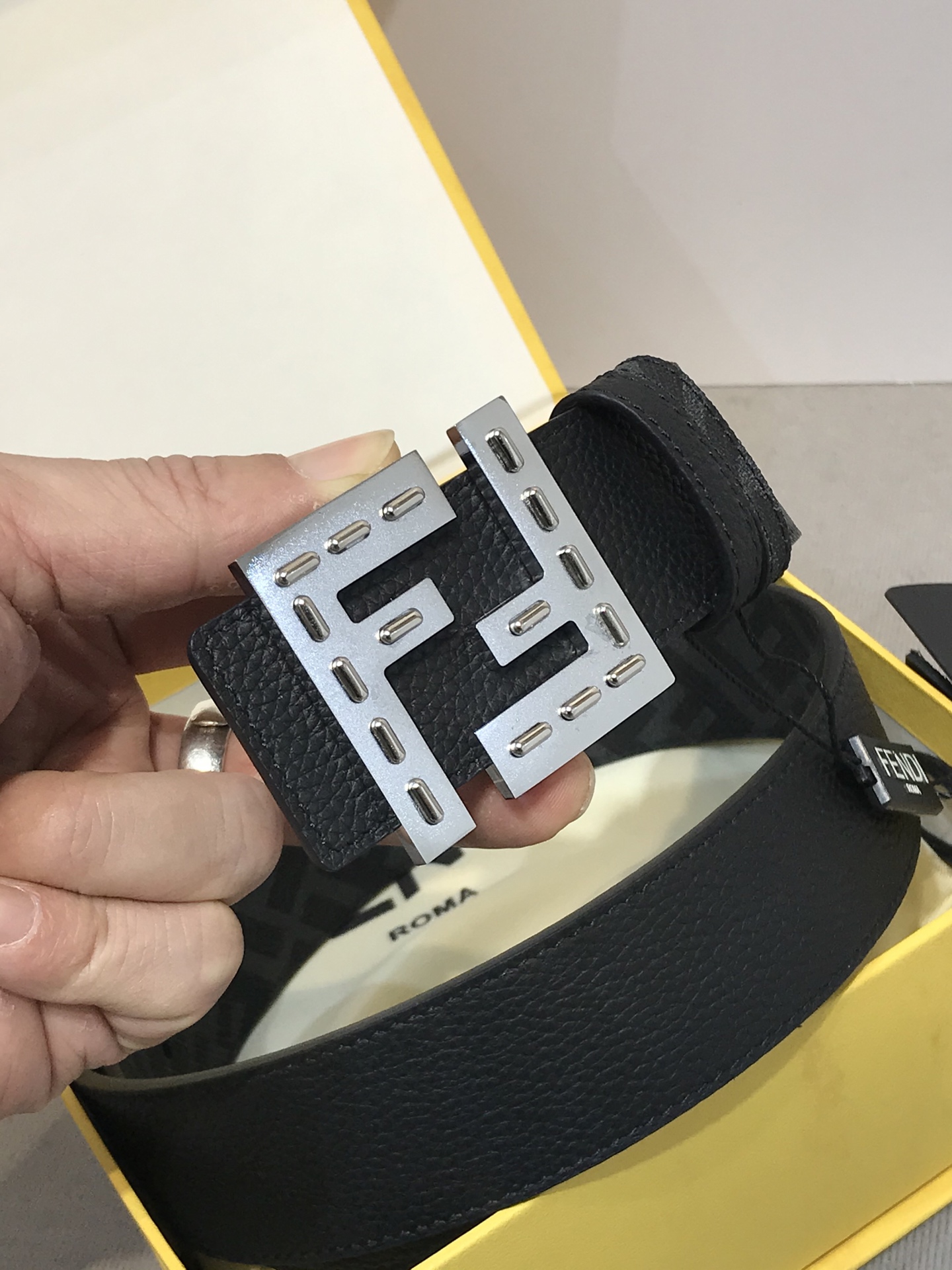 Fendi Leather Belt Cow Leather M