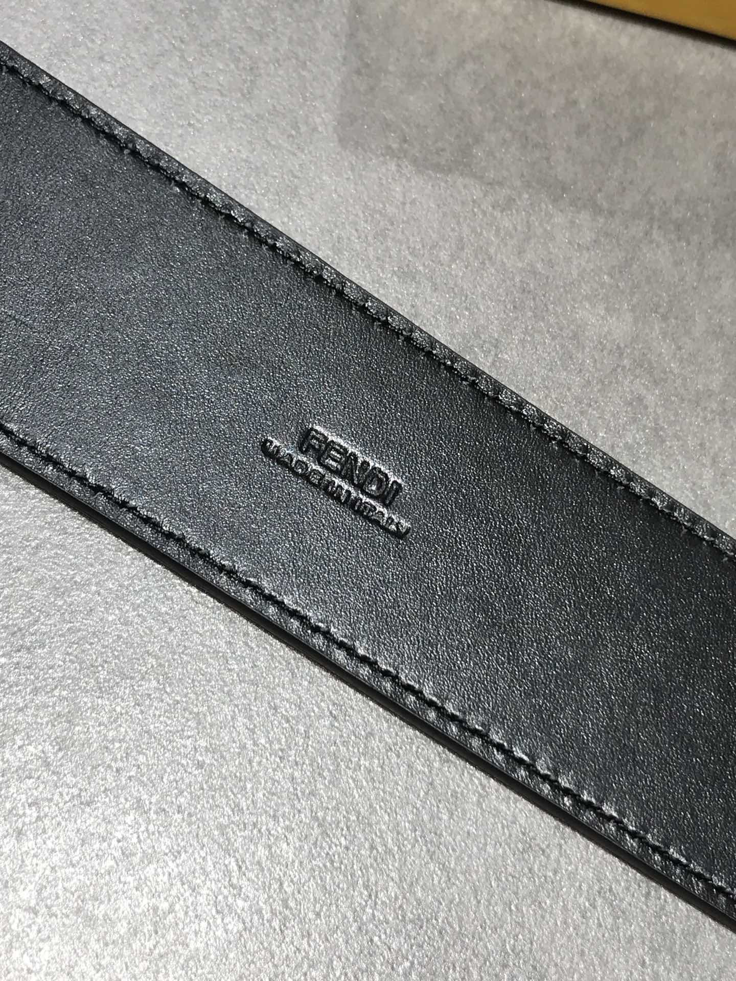 Fendi Leather Belt Cow Leather Black 40mm