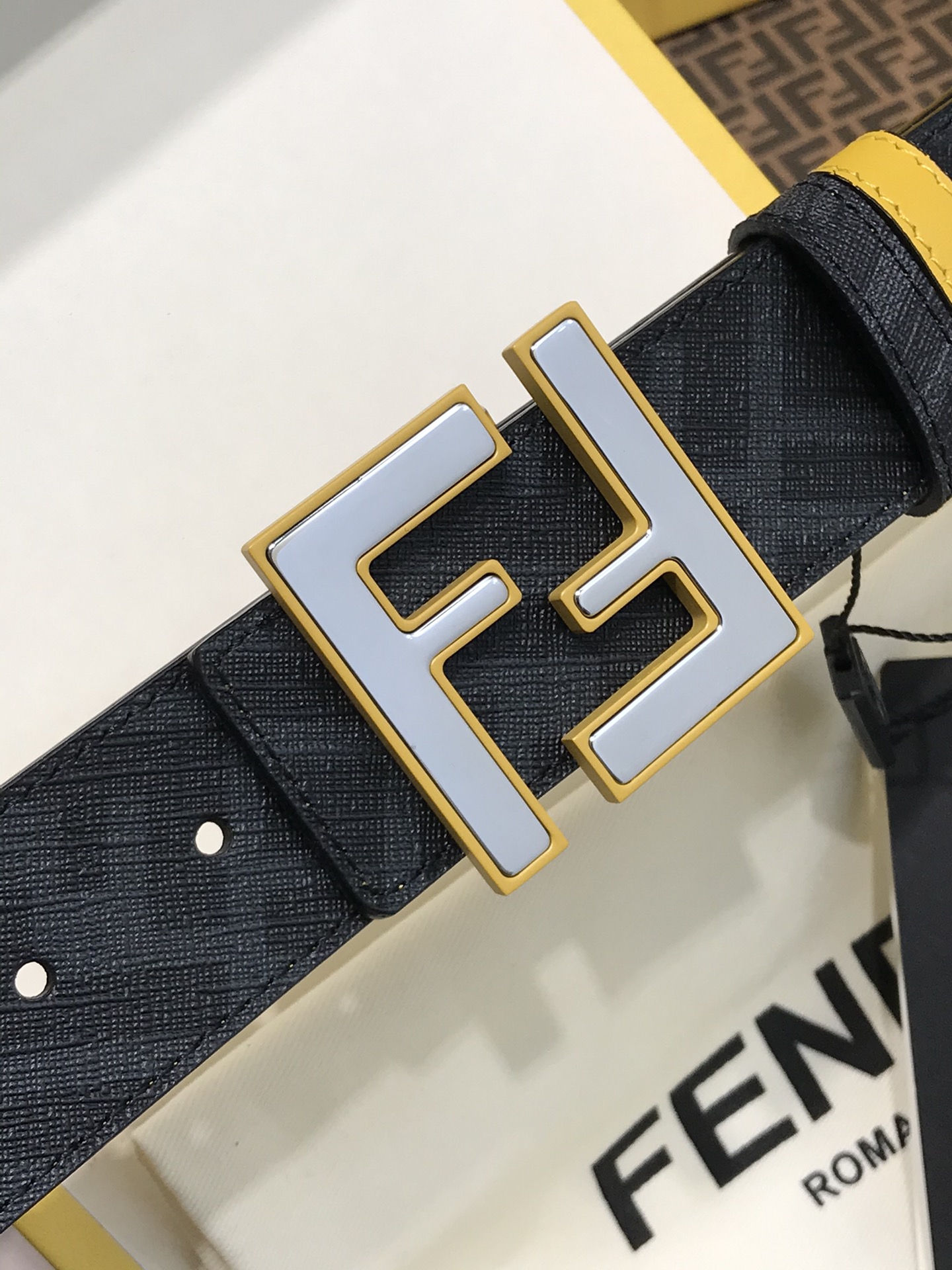 Fendi Leather Belt Cow Leather M
