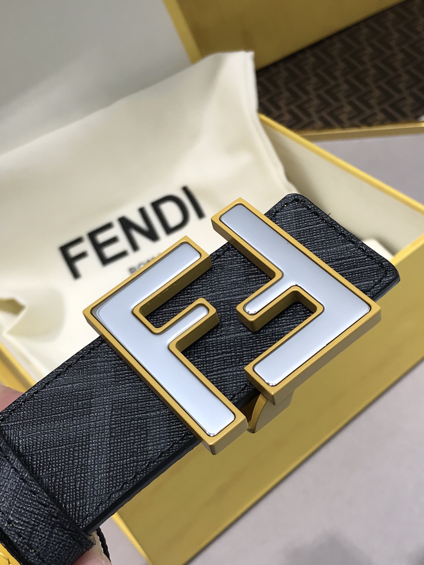 Fendi Leather Belt Cow Leather M
