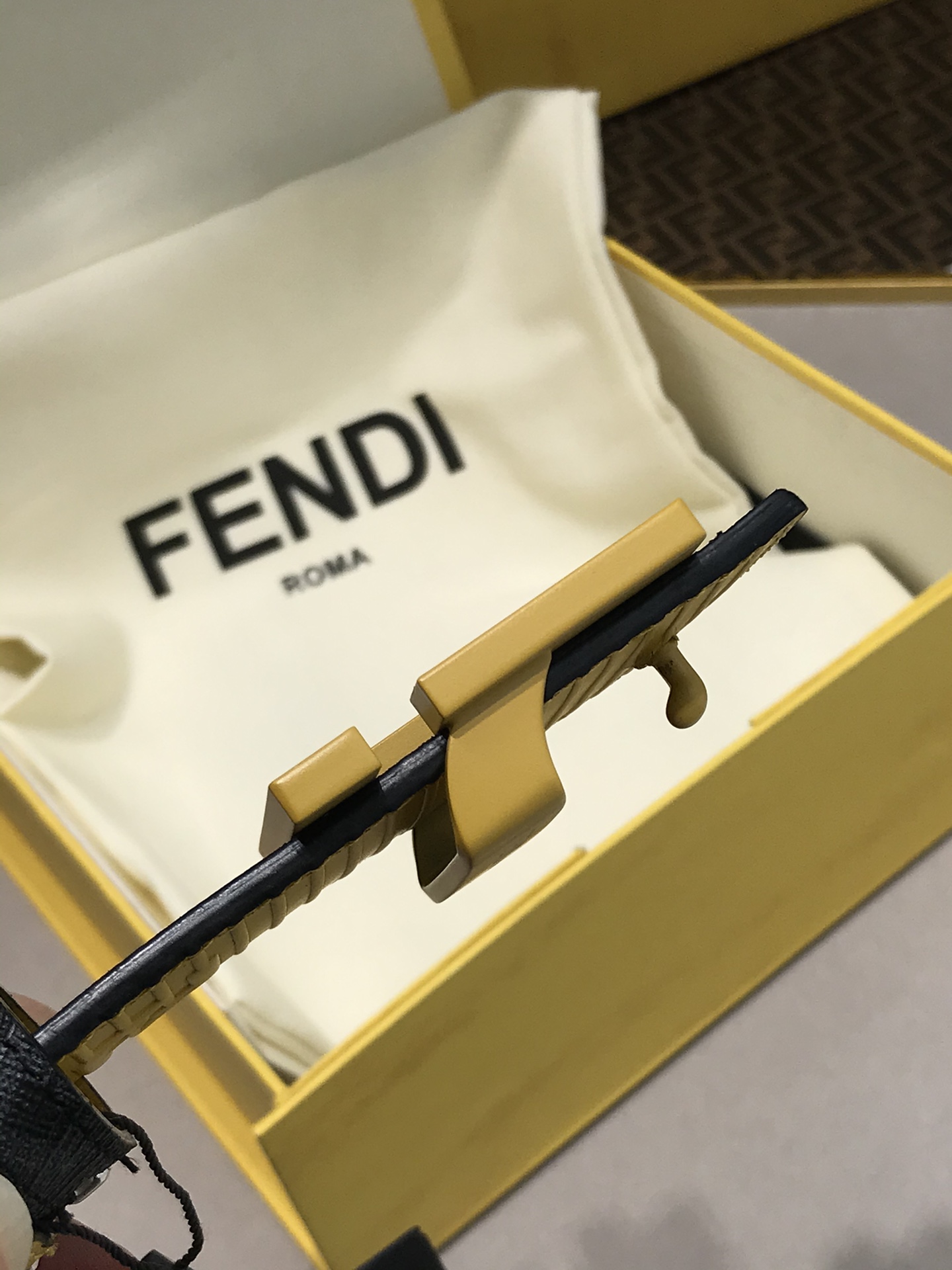 Fendi Leather Belt Cow Leather M