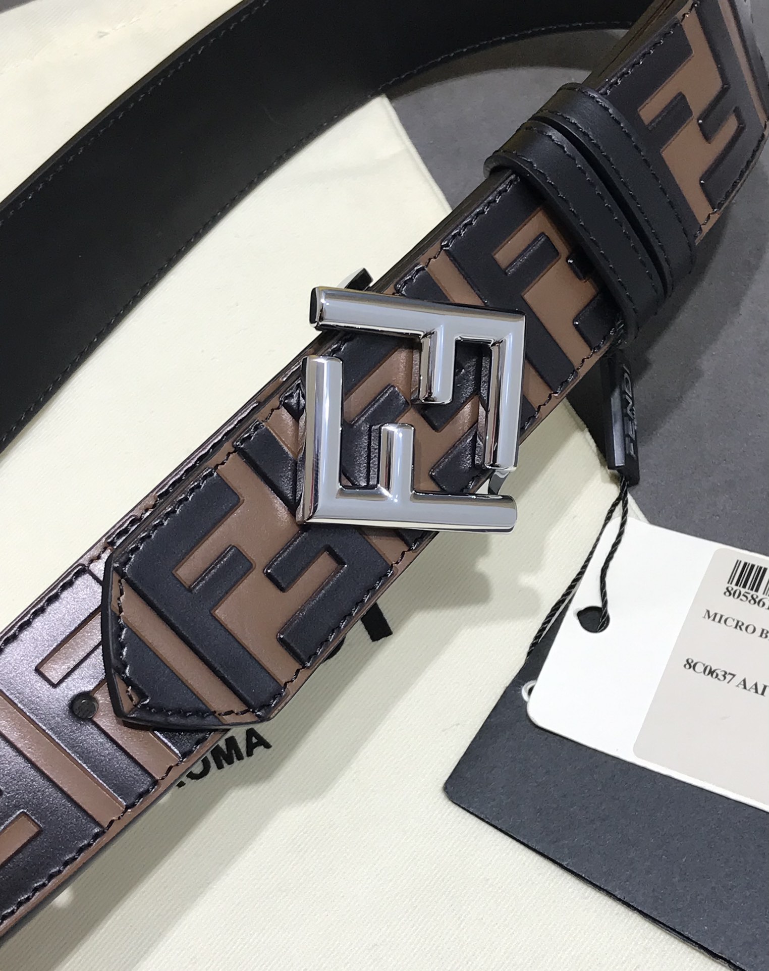 Fendi Leather Belt Cow Leather 38mm