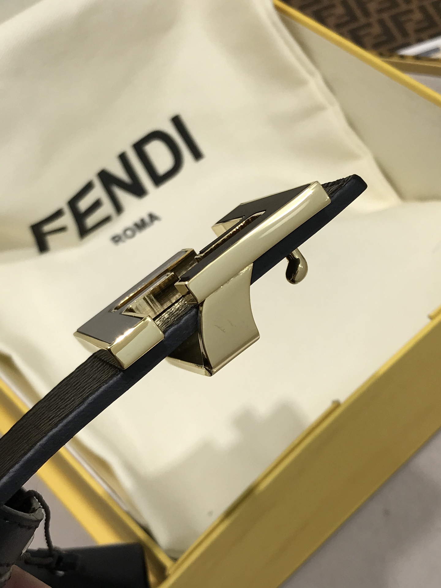 Fendi Leather Belt Cow Leather M