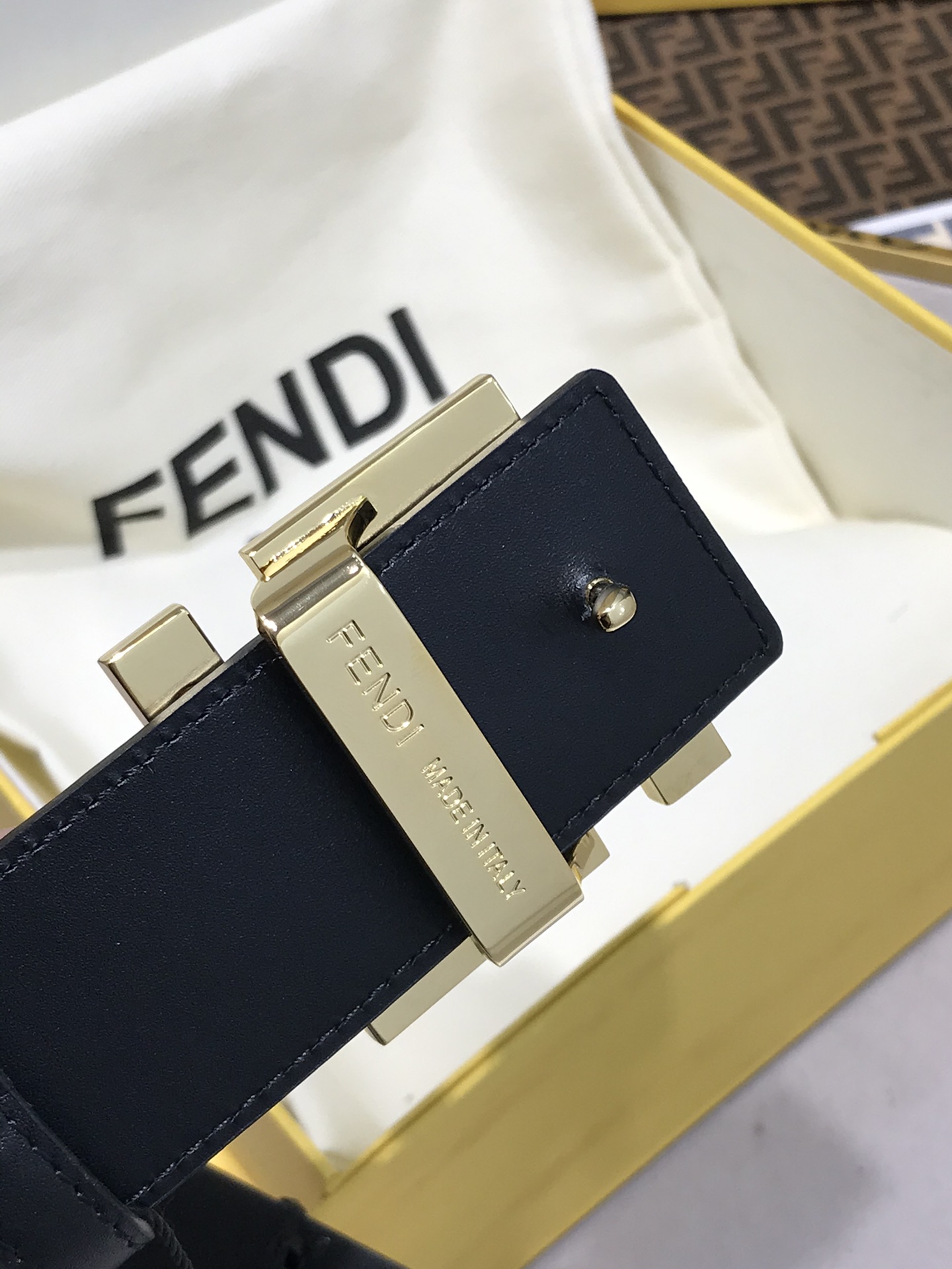 Fendi Leather Belt Cow Leather M