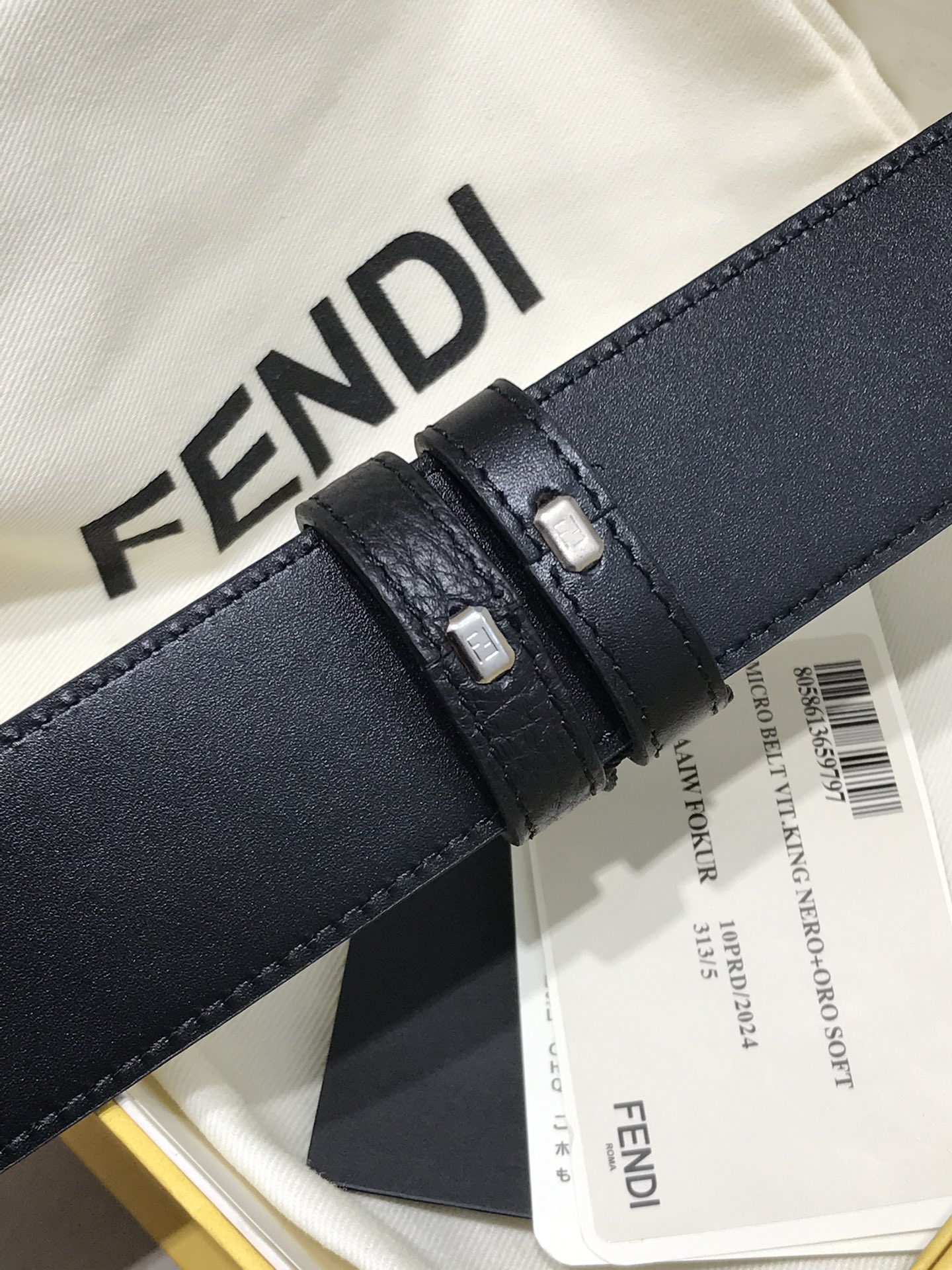 Fendi Leather Belt Cow Leather M