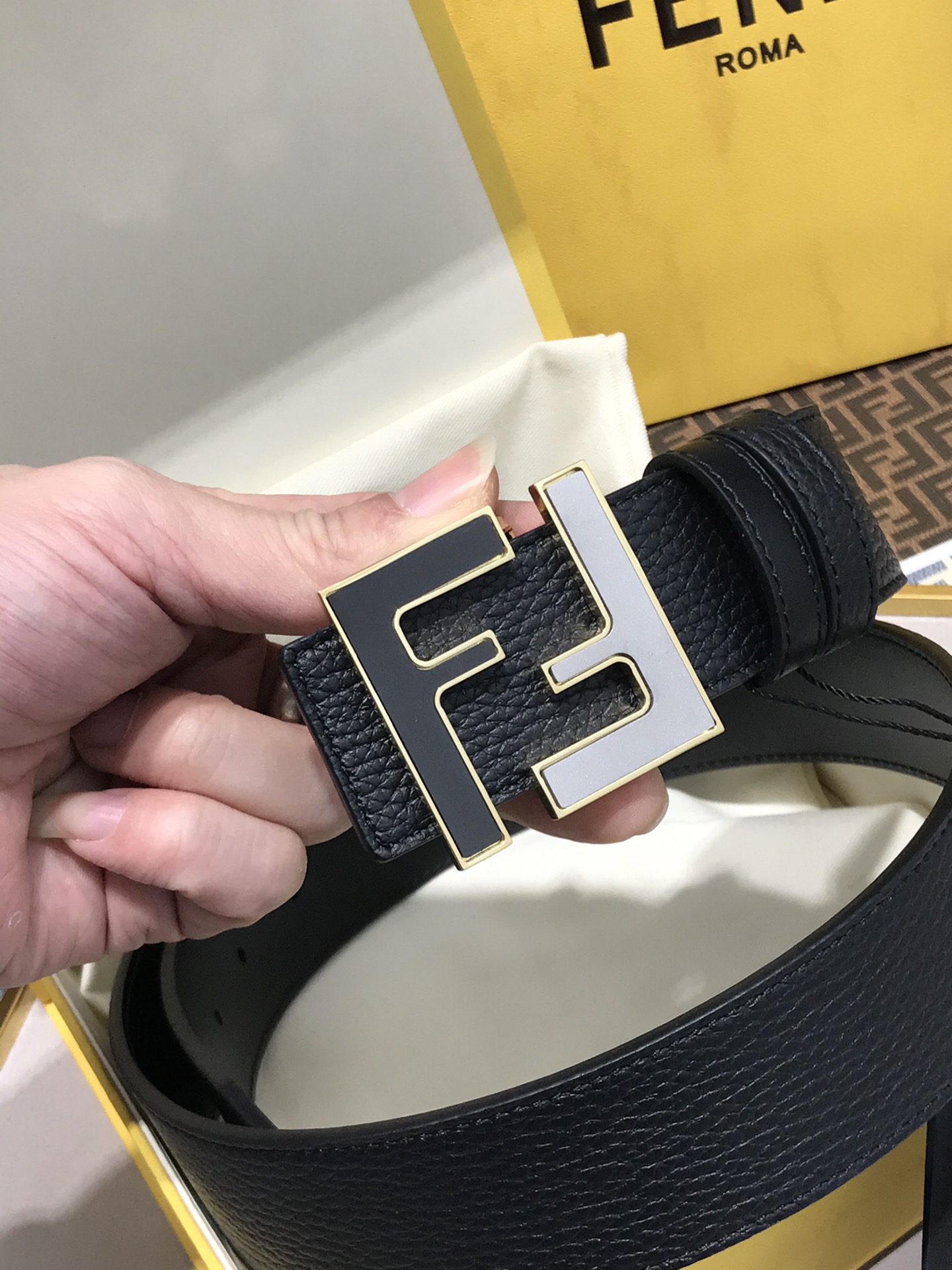 Fendi Leather Belt Cow Leather M