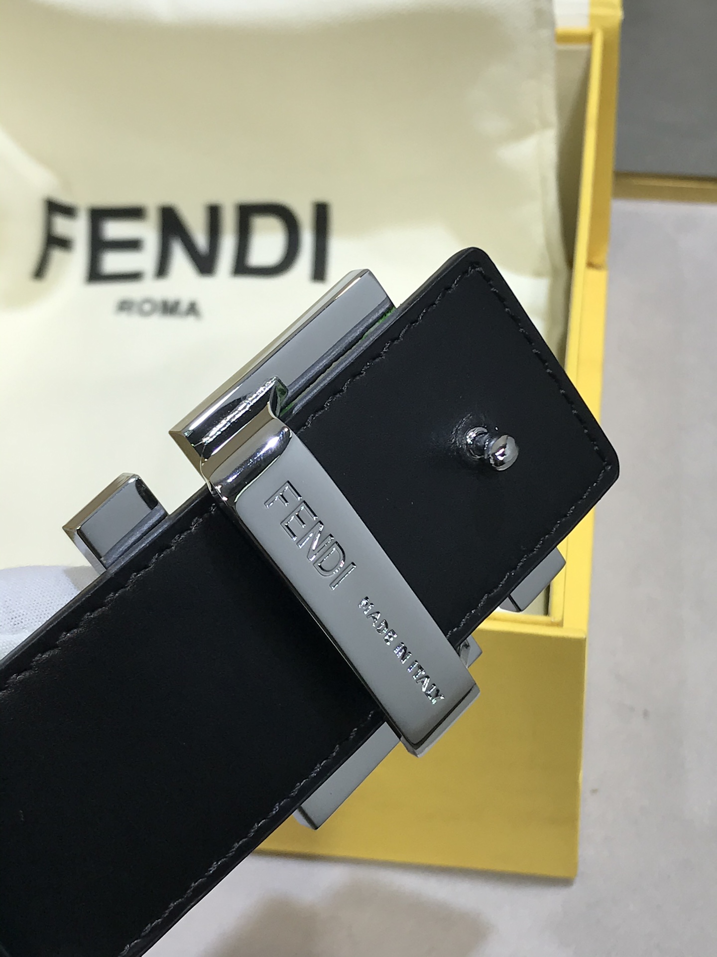 Fendi Leather Belt Cow Leather M