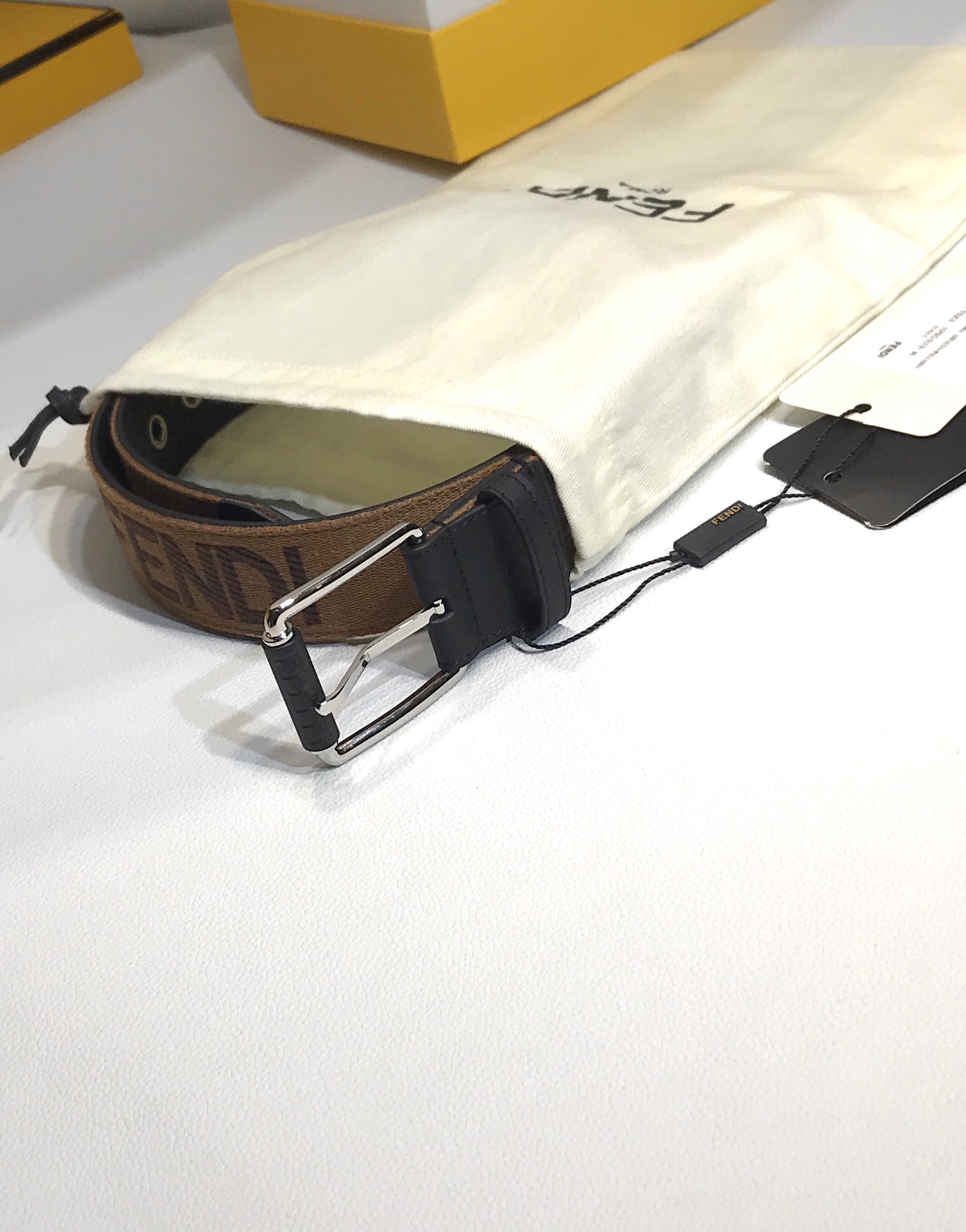 Fendi Leather Belt Cow Leather 40mm