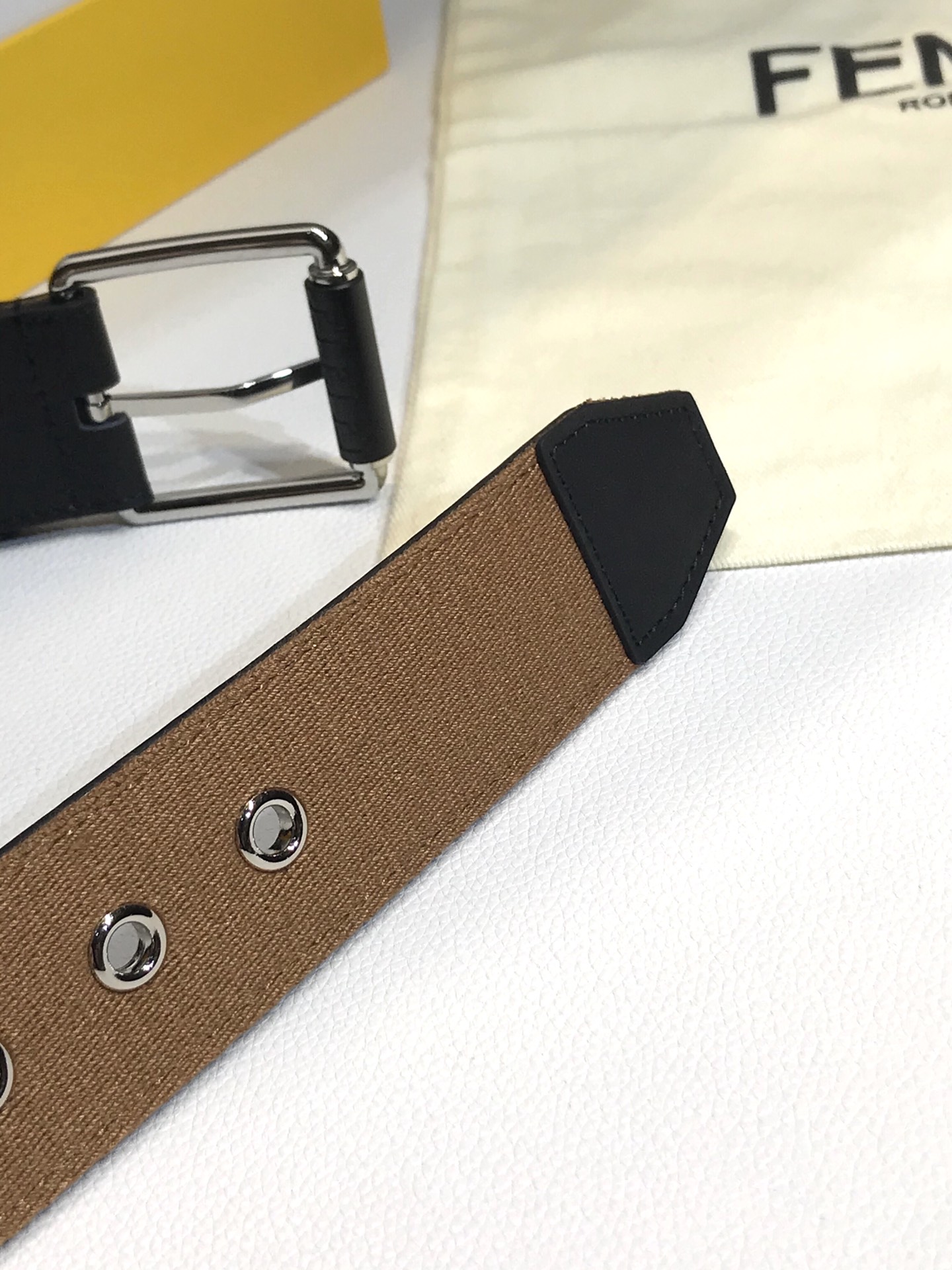 Fendi Leather Belt Cow Leather 40mm