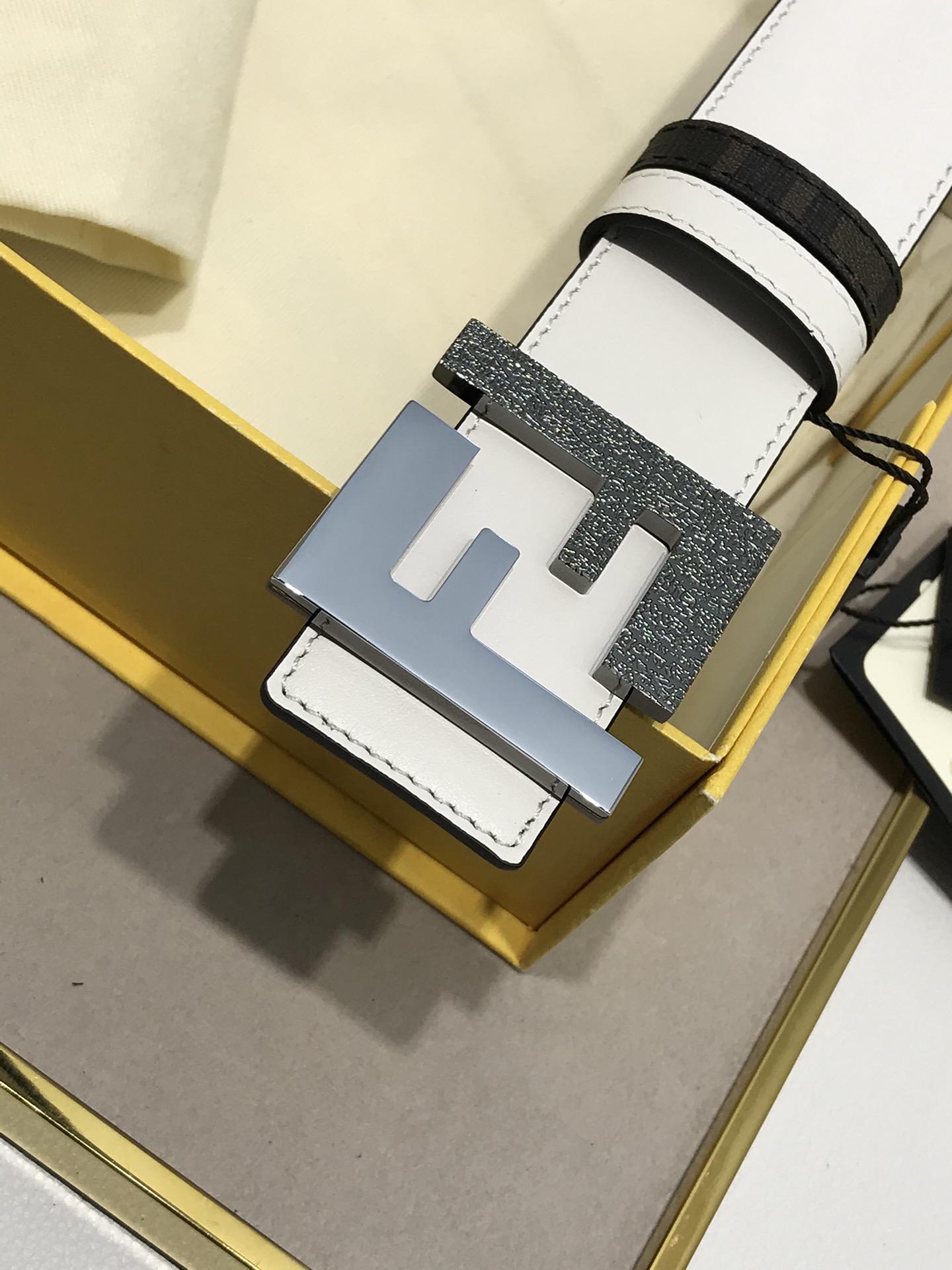 Fendi Leather Belt Cow Leather Black M