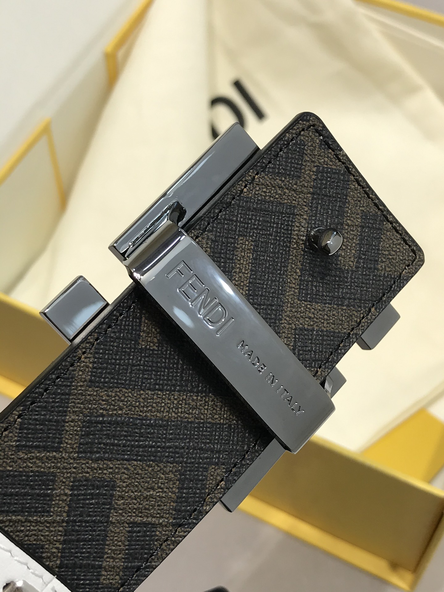 Fendi Leather Belt Cow Leather Black M