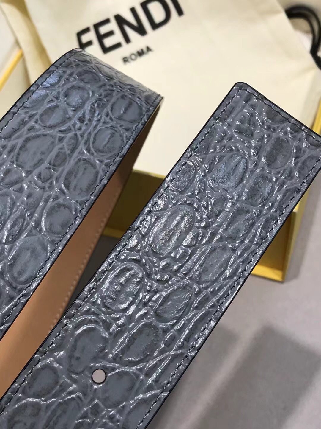 Fendi Leather Belt Cow Leather 39mm